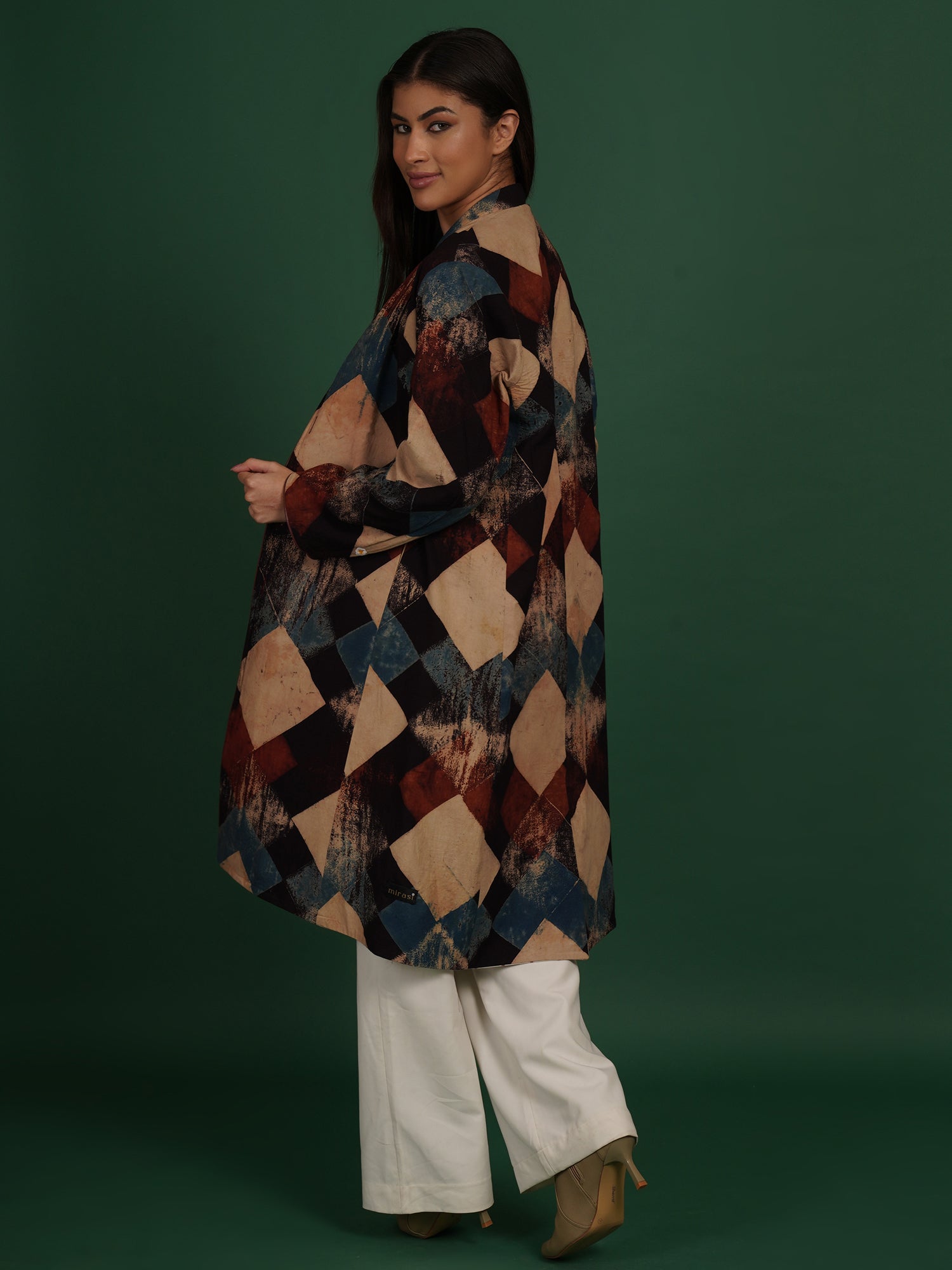 Rust Kotpad Ajrak Long Jacket