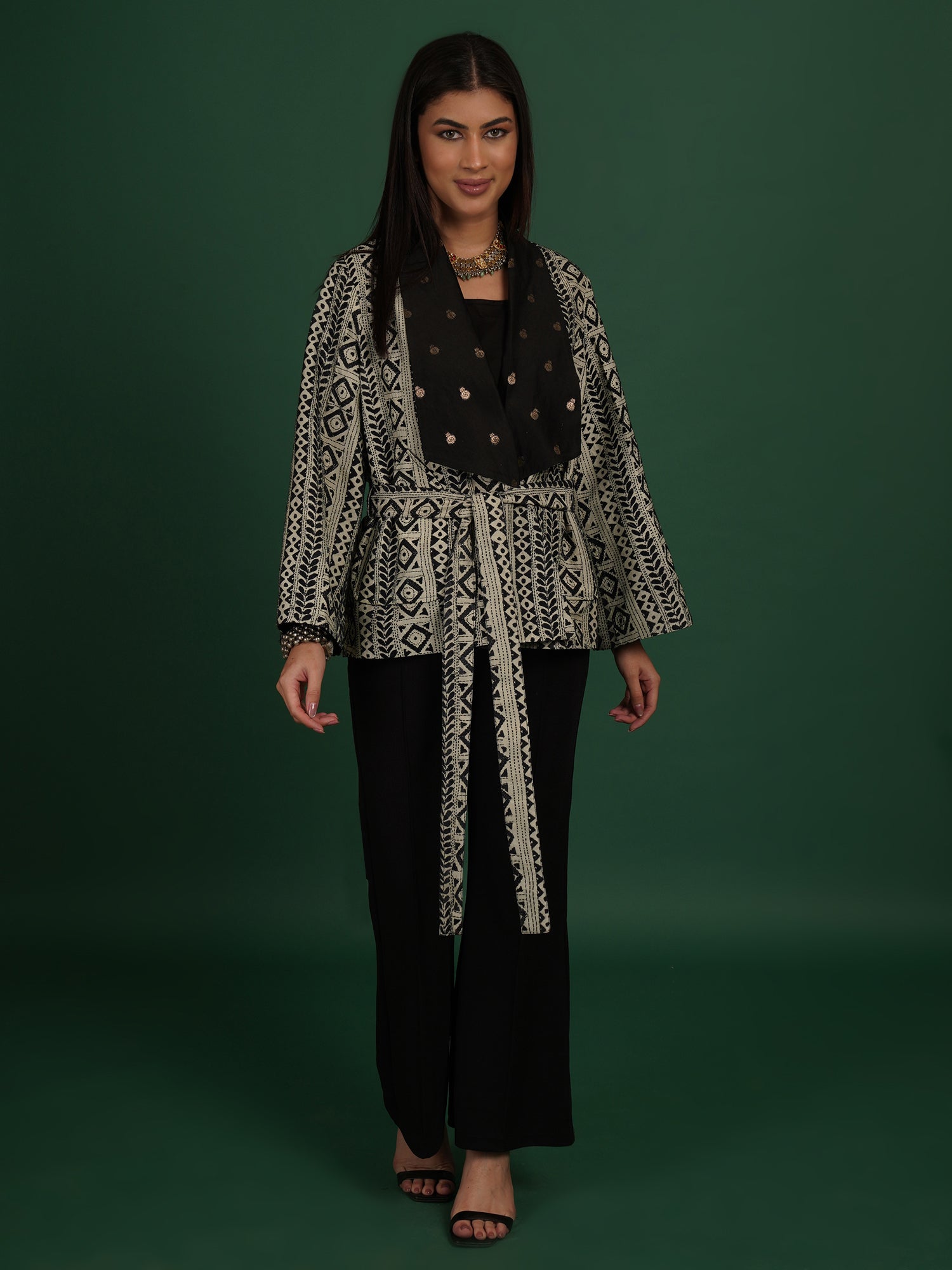 Kantha Chanderi Short Jacket