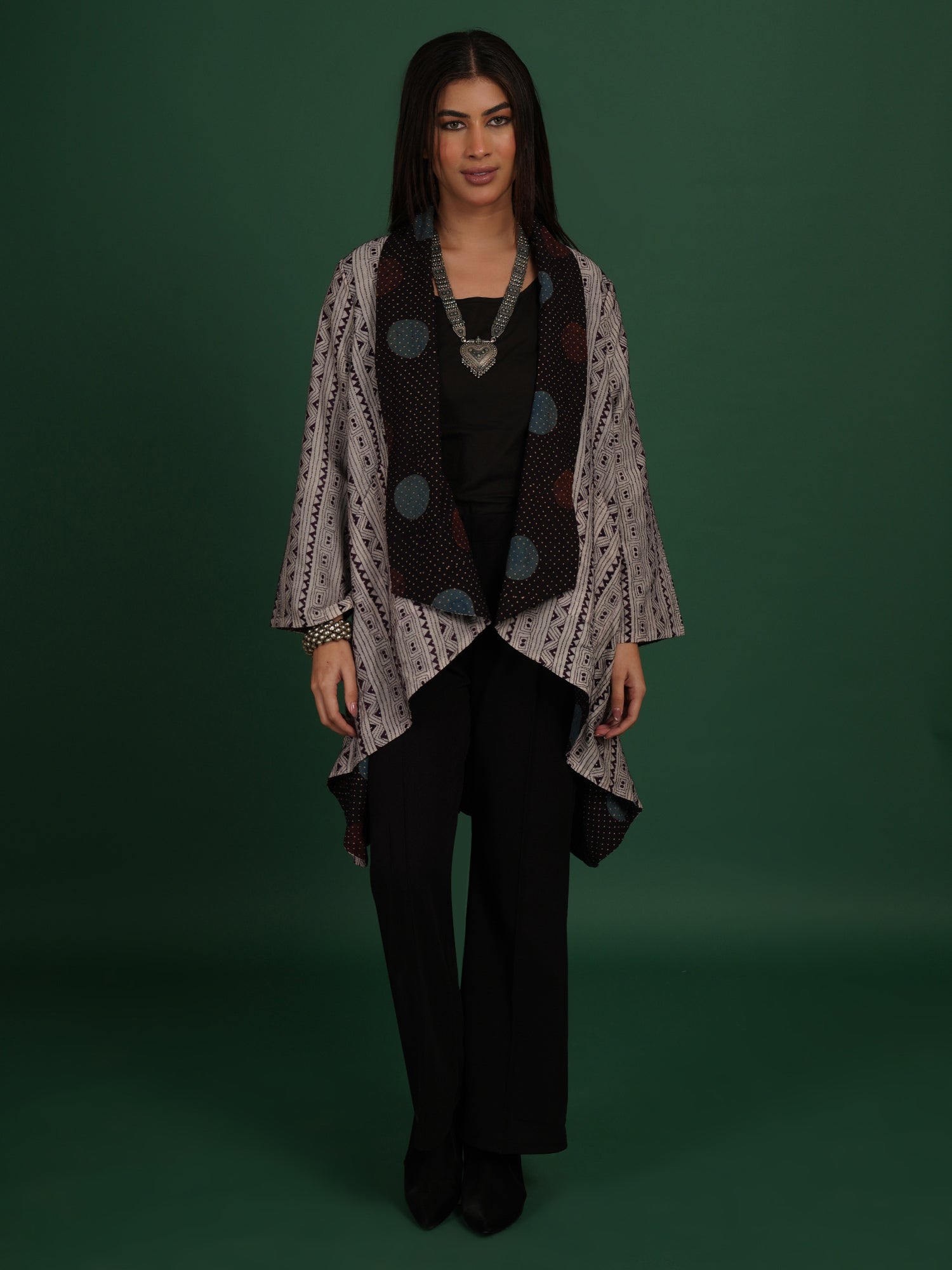 Purple Kantha Ajrak Overlay