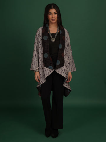 Purple Kantha Ajrak Overlay