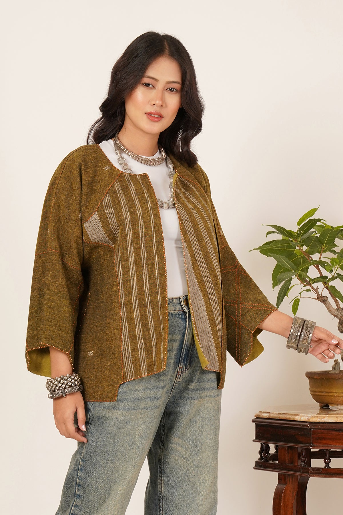 Mustard Bhujodi Short Jacket