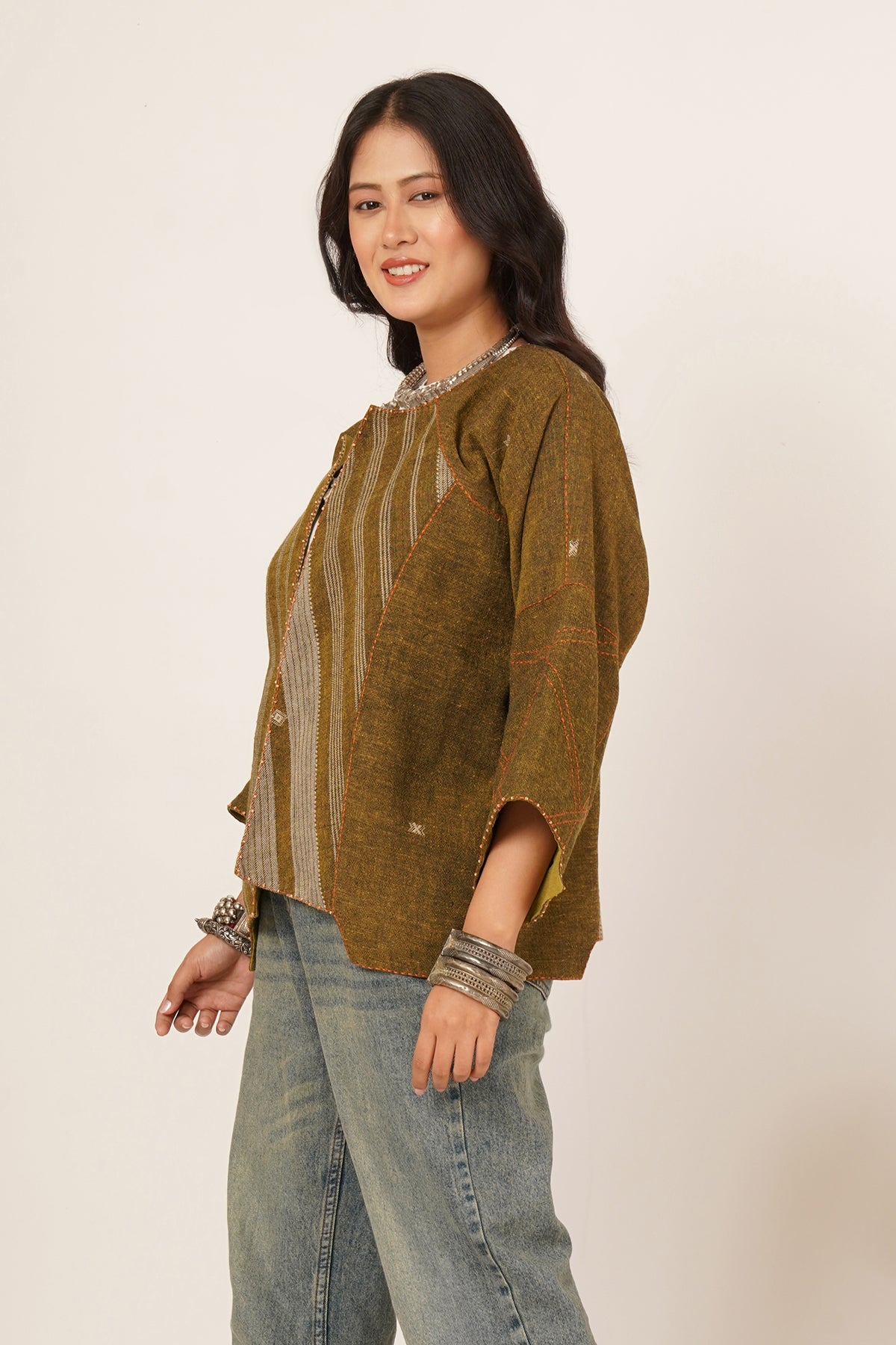 Mustard Bhujodi Short Jacket