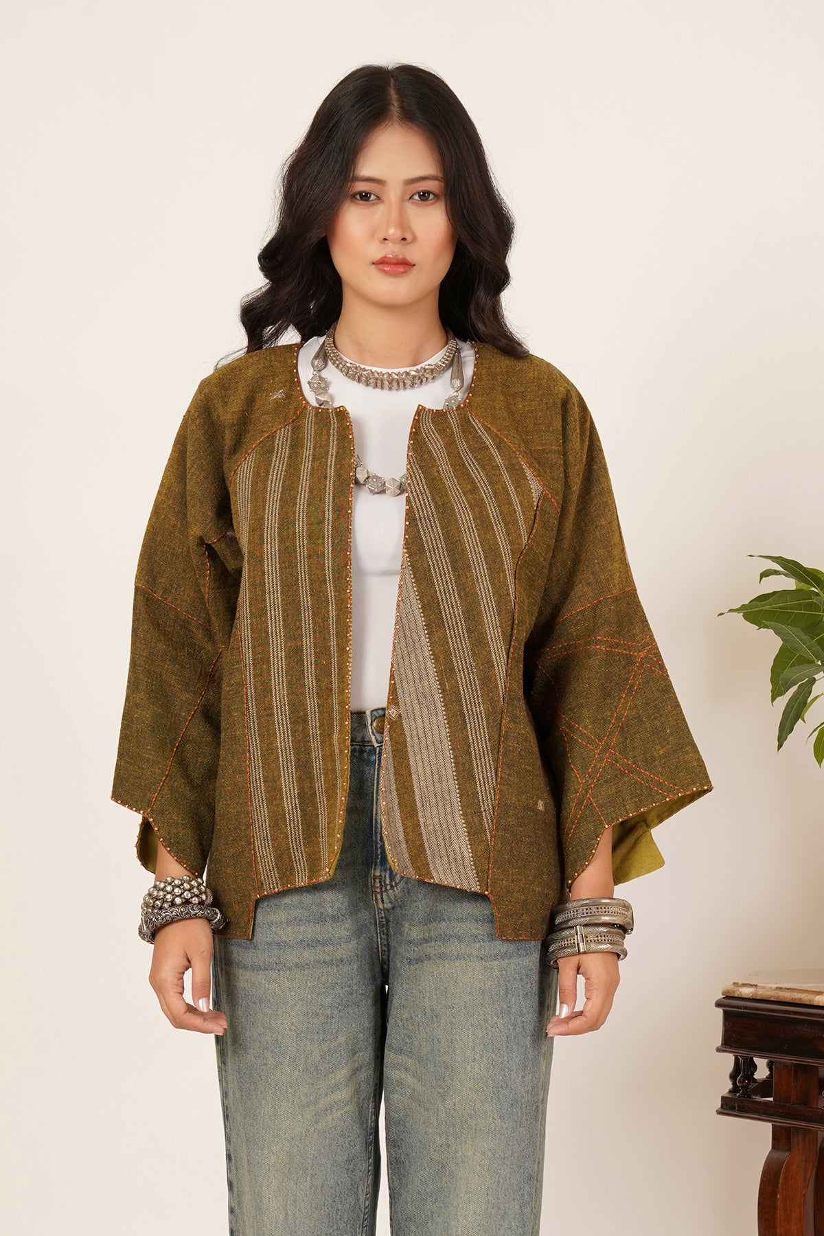 Mustard Bhujodi Short Jacket