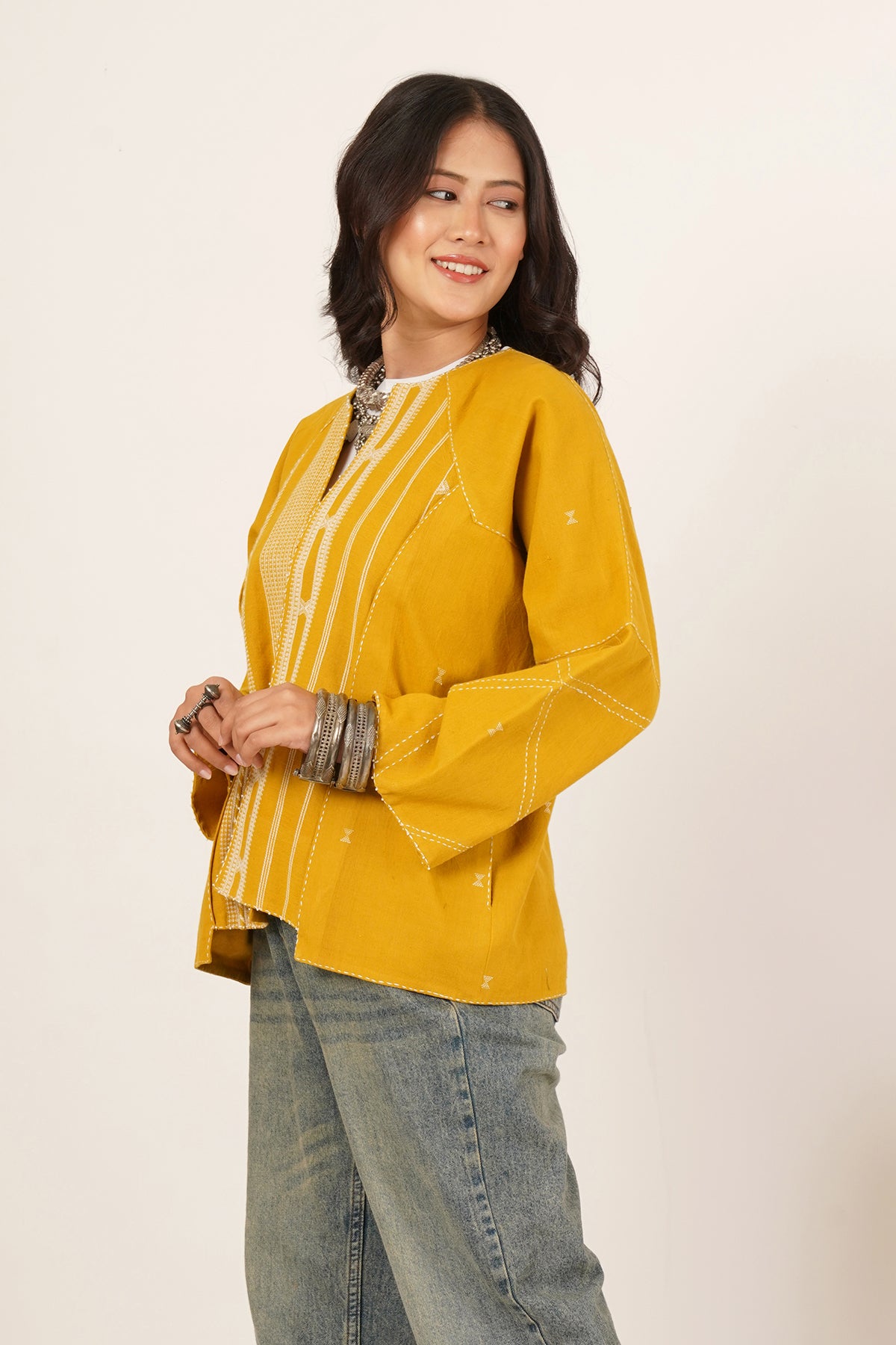 Mustard Bhujodi Short Jacket
