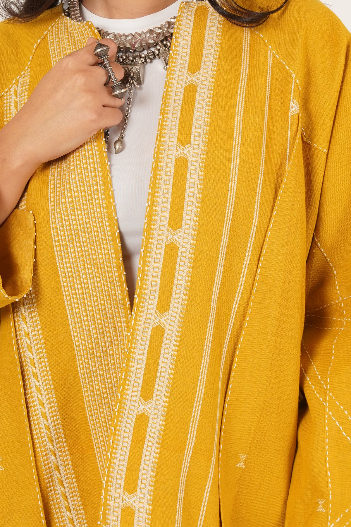 Mustard Bhujodi Short Jacket