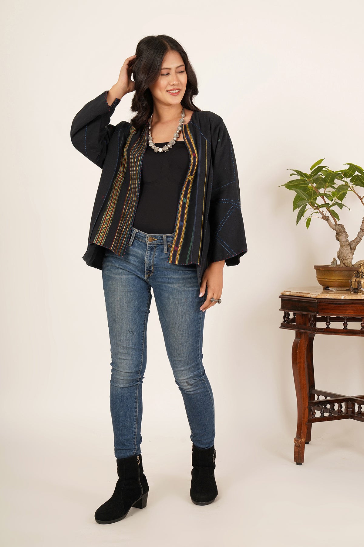 Black Bhujodi Short Jacket