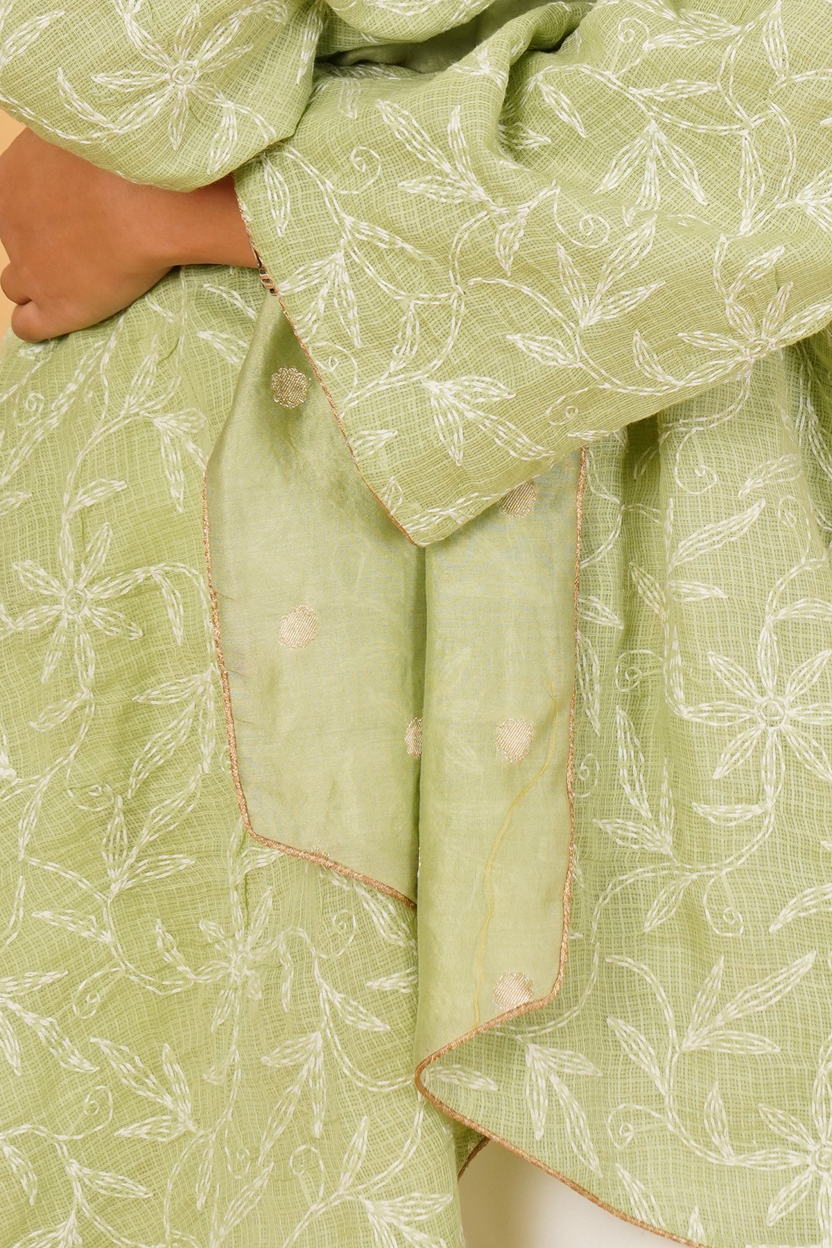 Chikankaari & Chanderi Reversible Overlay