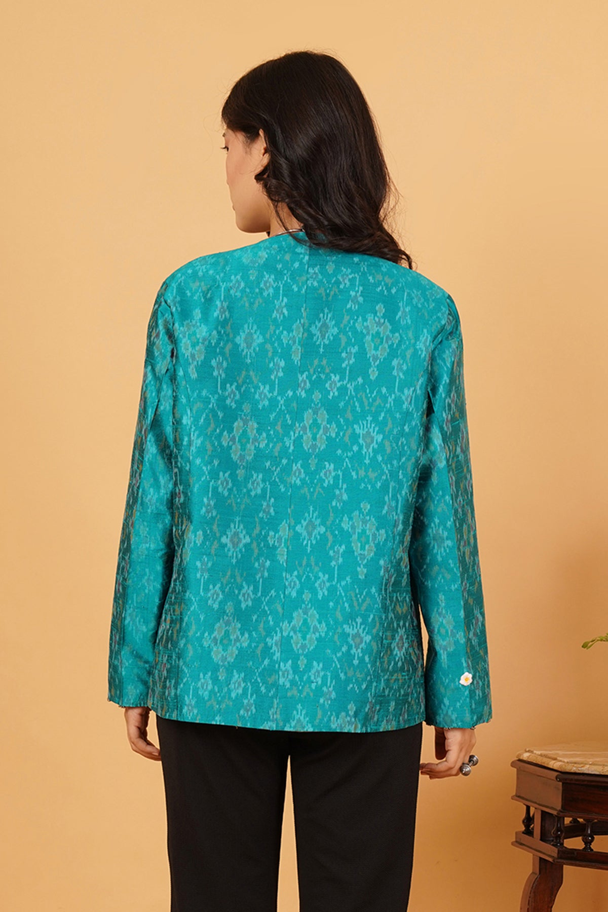 Aqua Green Ikat Jacket
