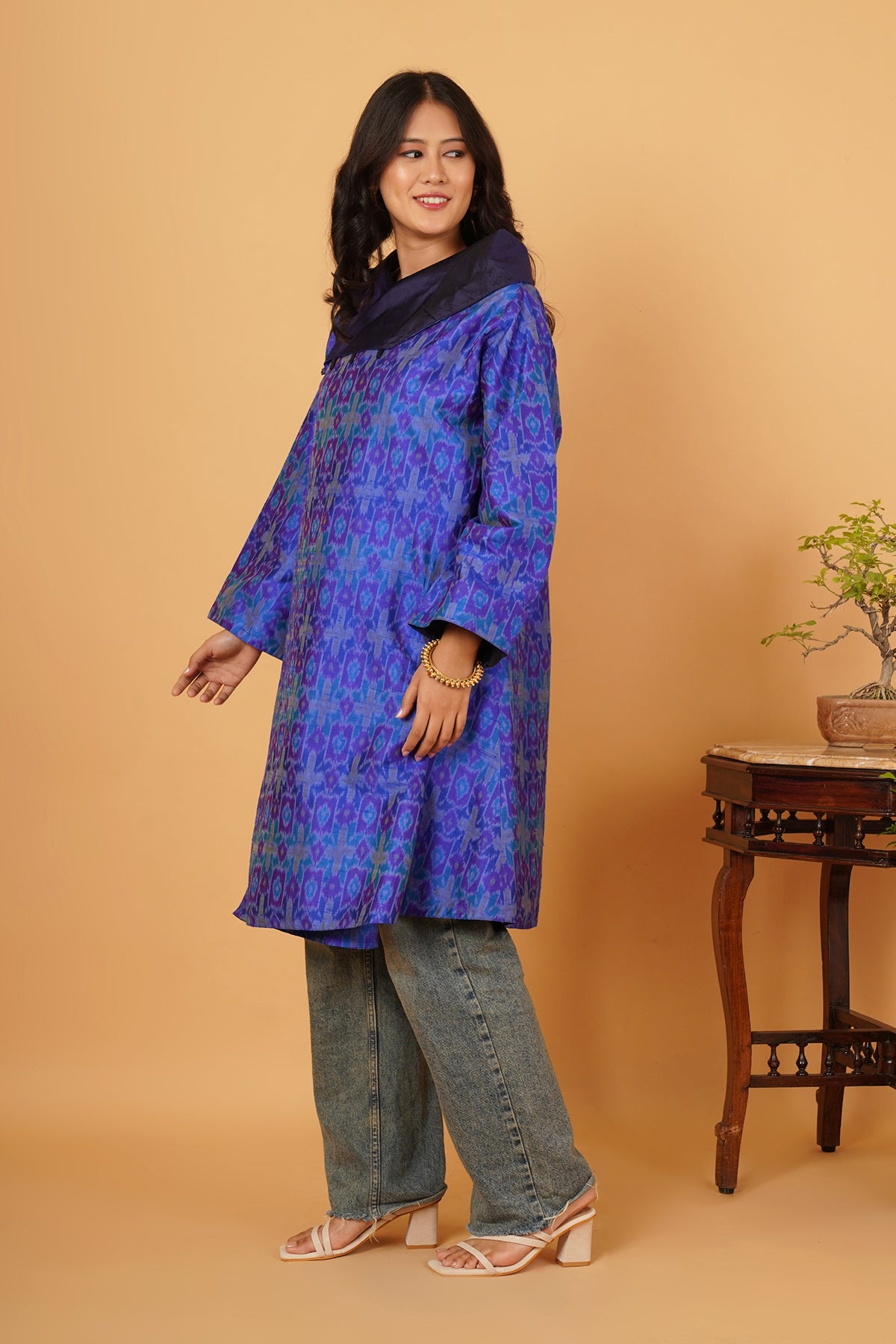 Rawsilk Ikat & Silk Reversible Cape