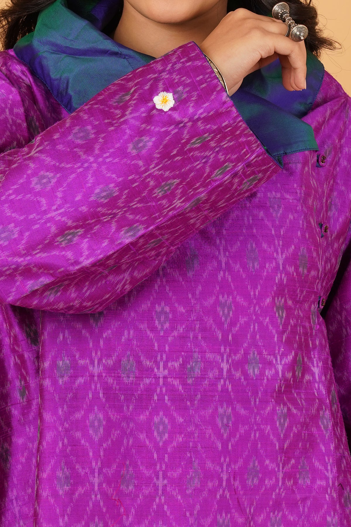 Rawsilk Ikat & Silk Reversible Cape