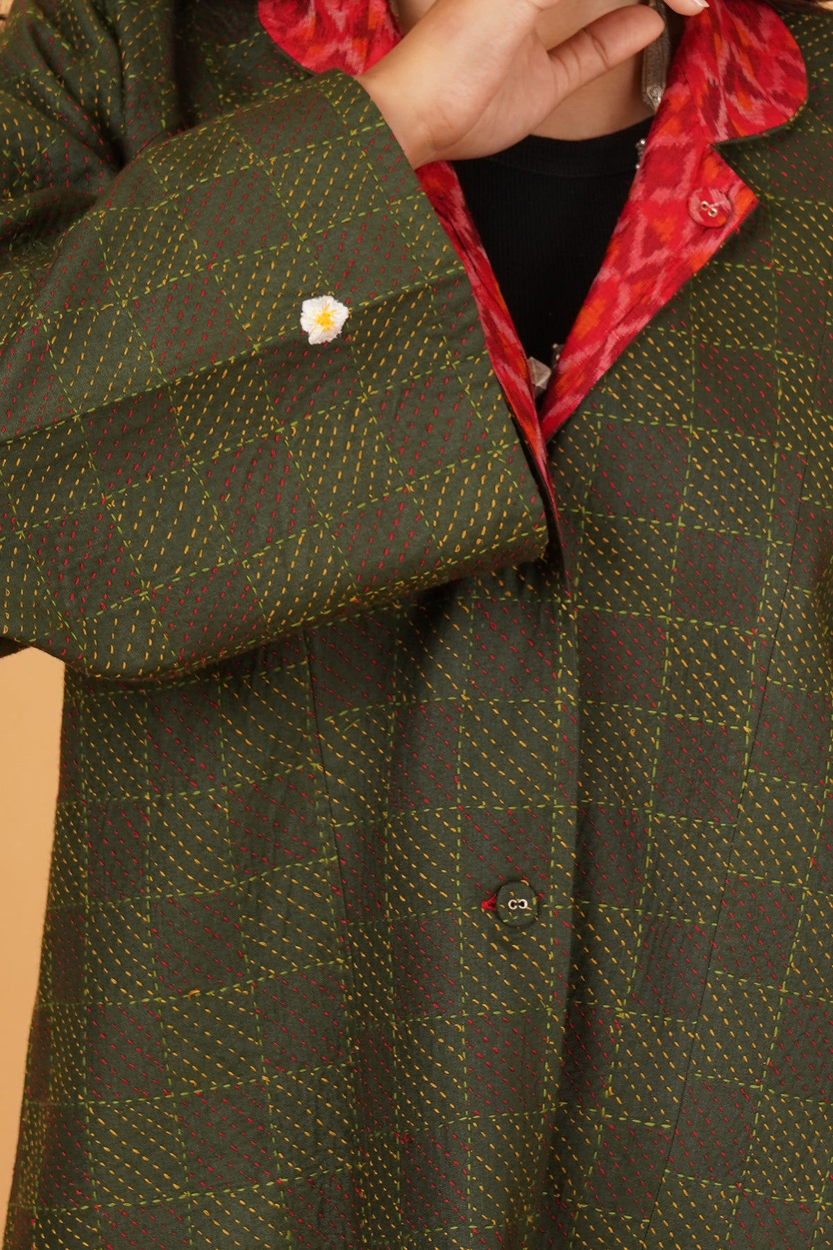 Kantha & Rawsilk Ikat Reversible Jacket