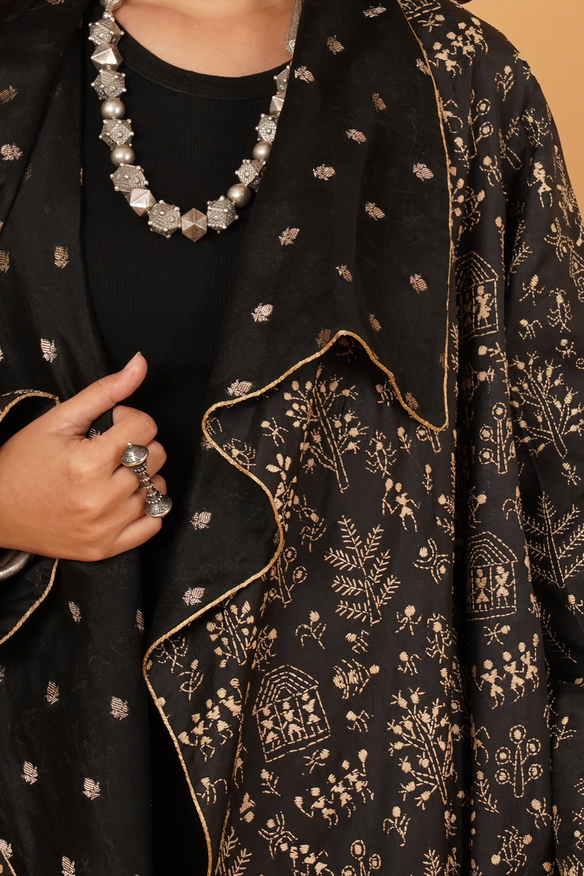 Kantha & Chanderi Reversible Overlay