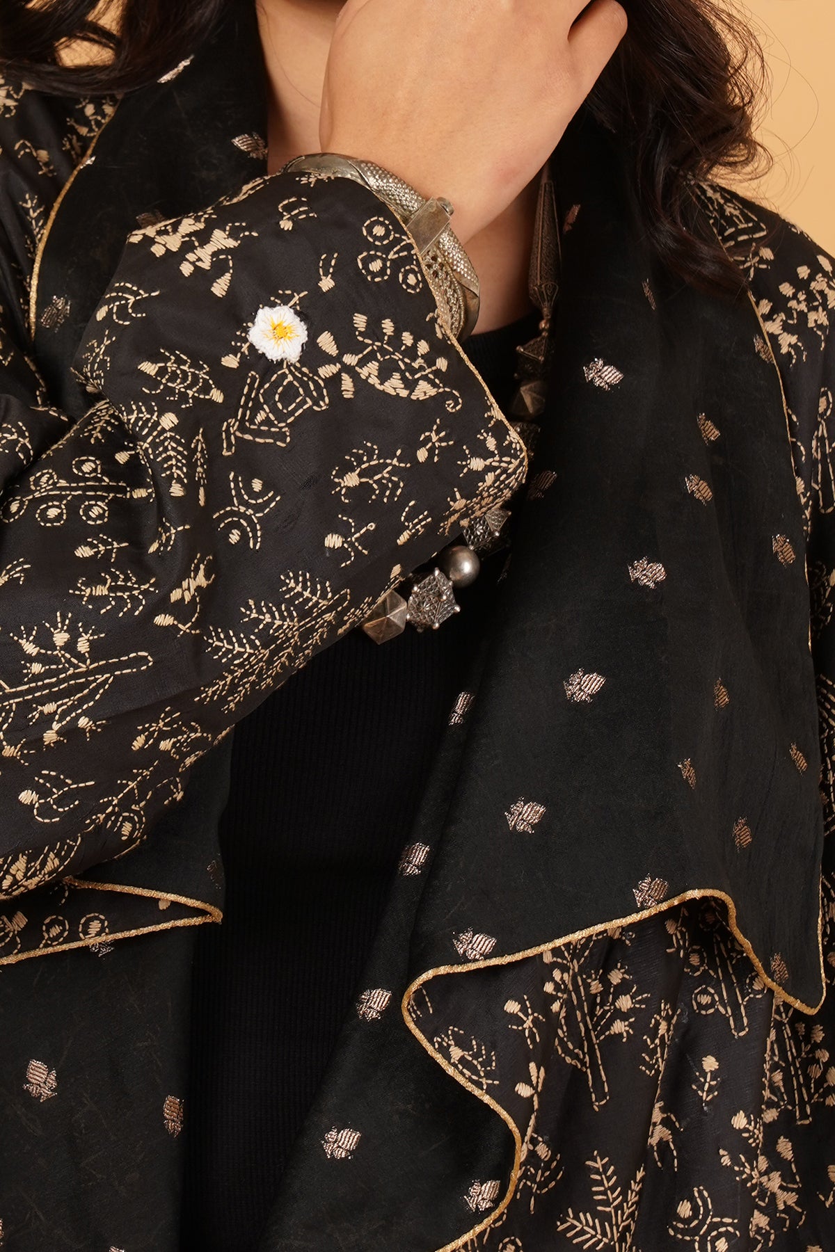 Kantha & Chanderi Reversible Overlay