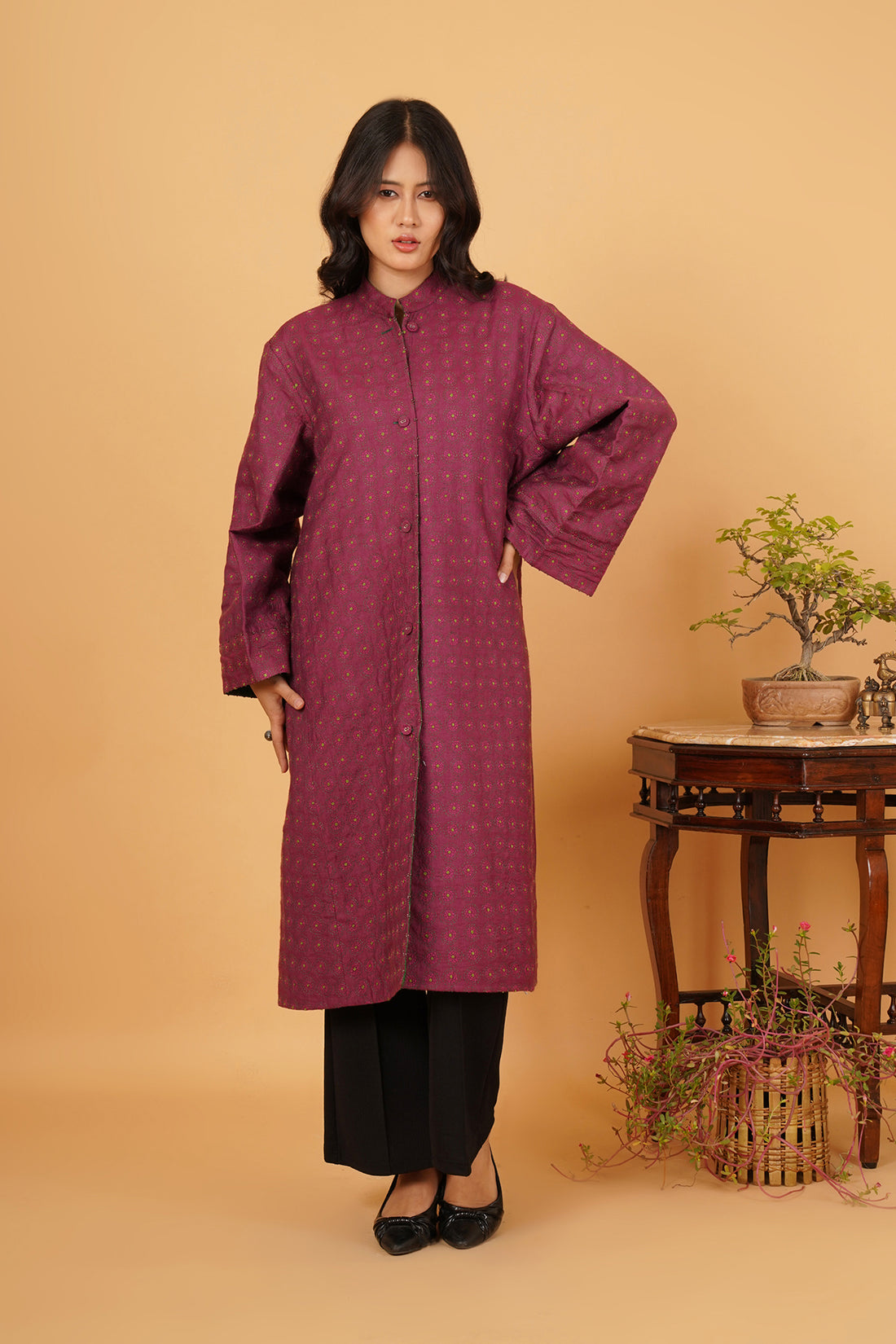 Kantha & Rawsilk Ikat Reversible Jacket