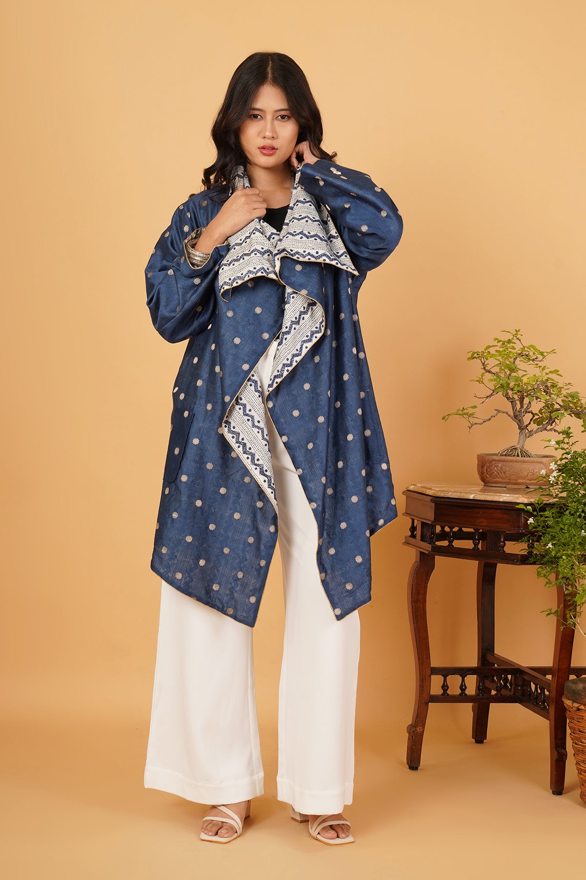 Kantha & Chanderi Reversible Overlay