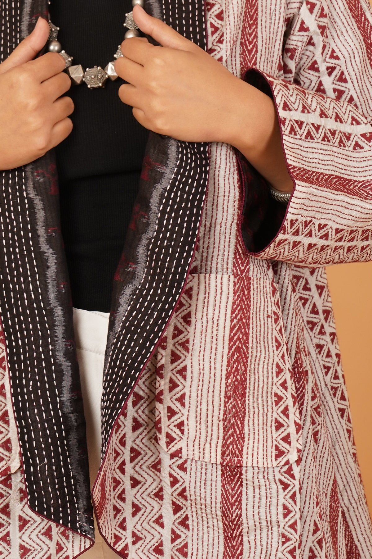 Kantha & Ikat Reversible Overlay