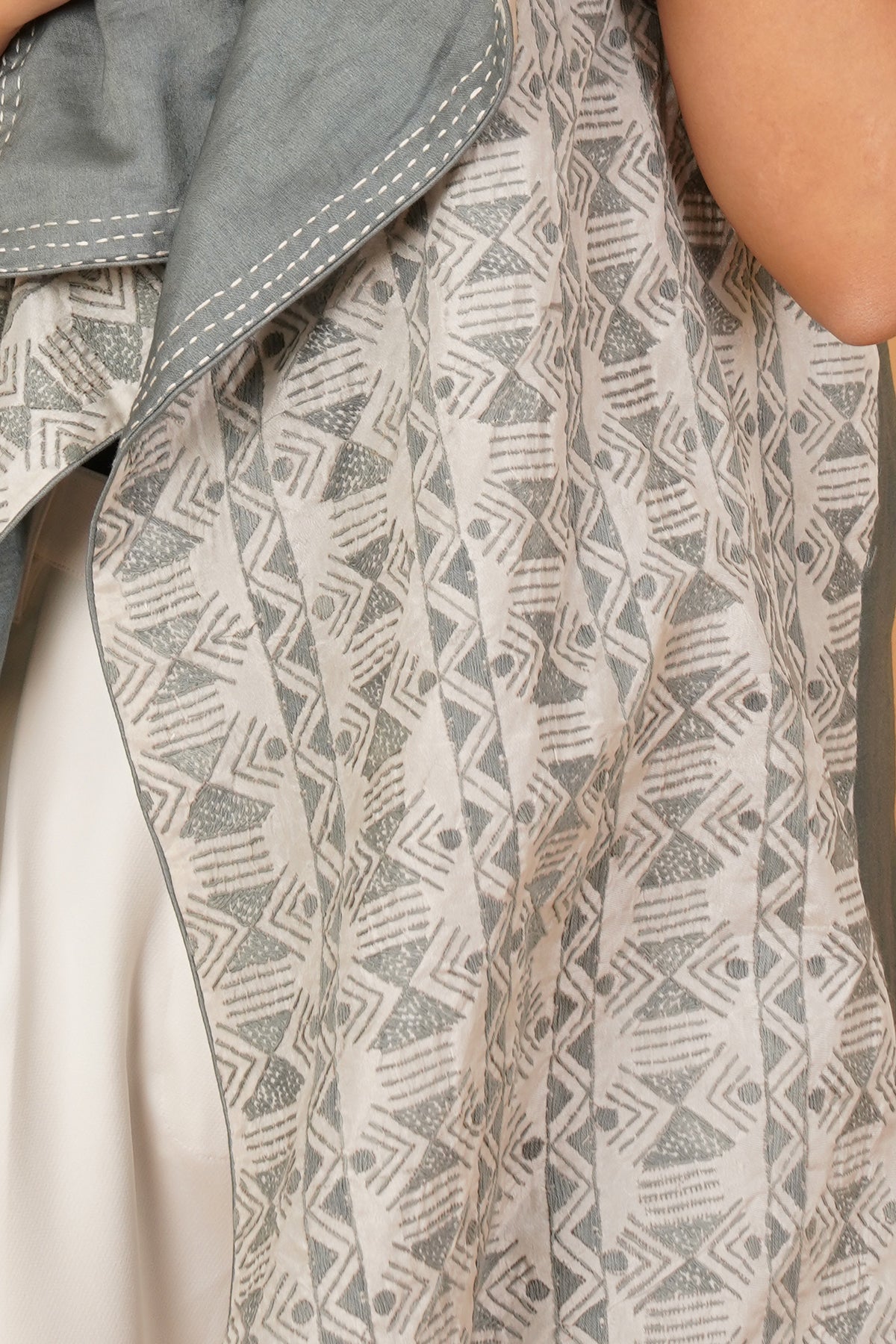 Kantha & Shibori Sleeveless Reversible Overlay