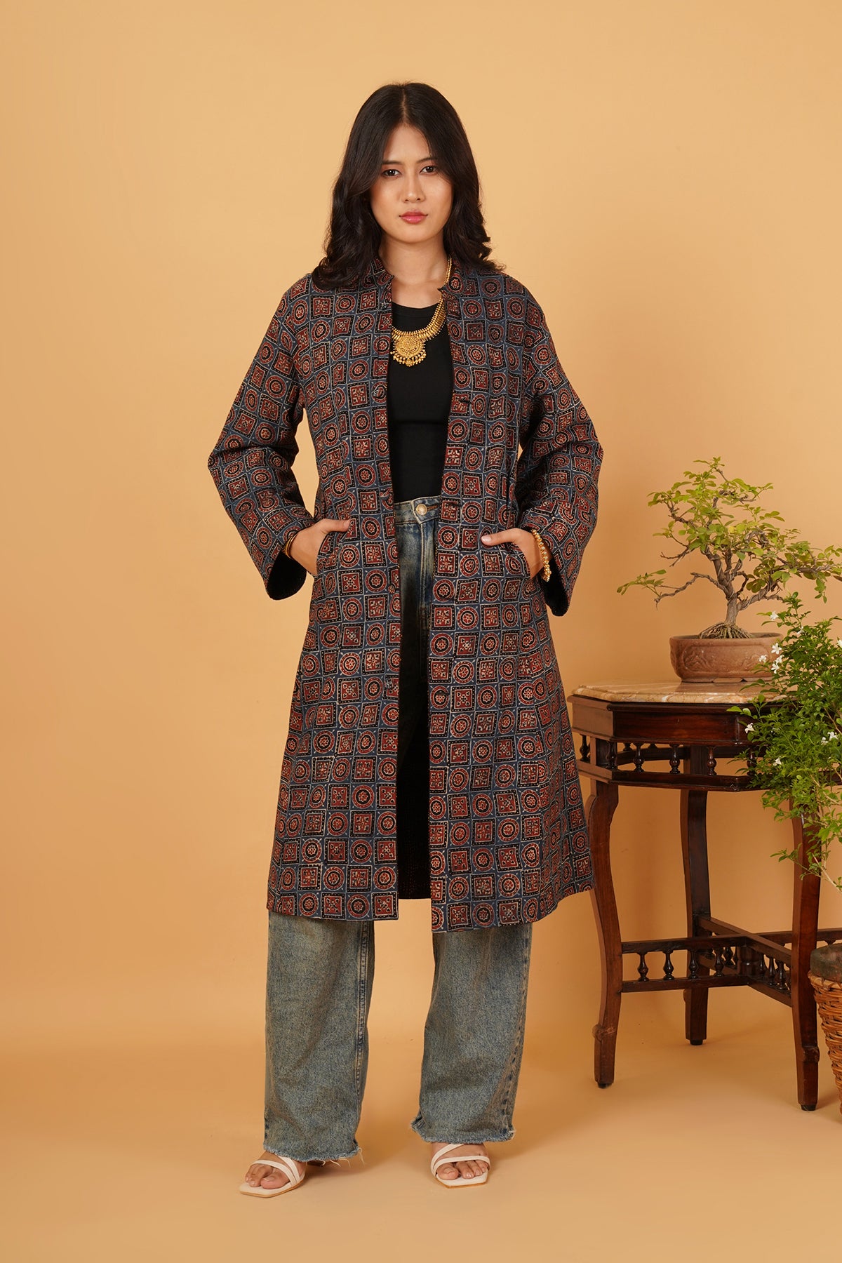 Kantha & Ajrak Reversible Jacket