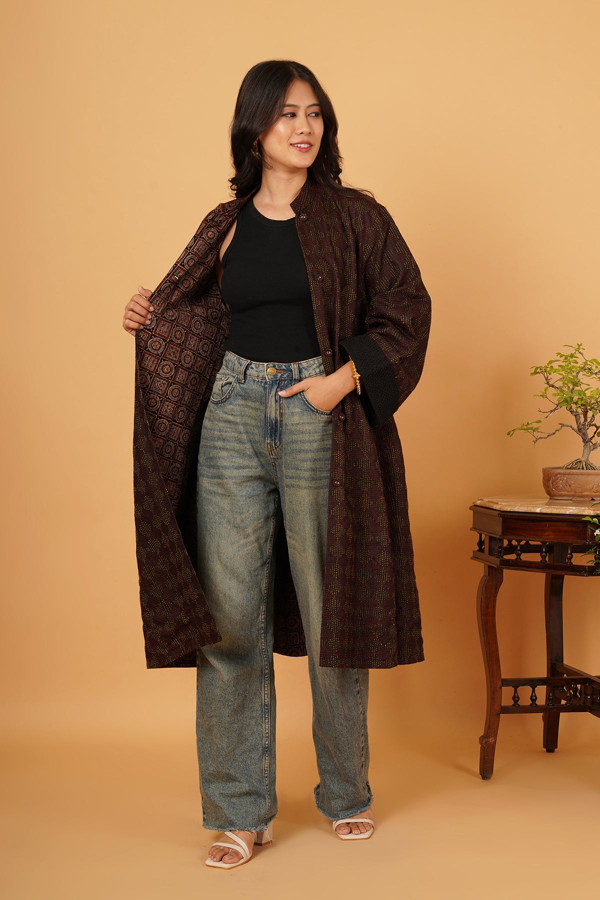 Kantha & Ajrak Reversible Jacket