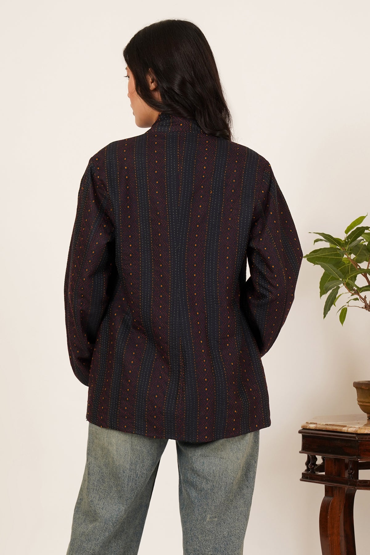 Black Kantha Blazer