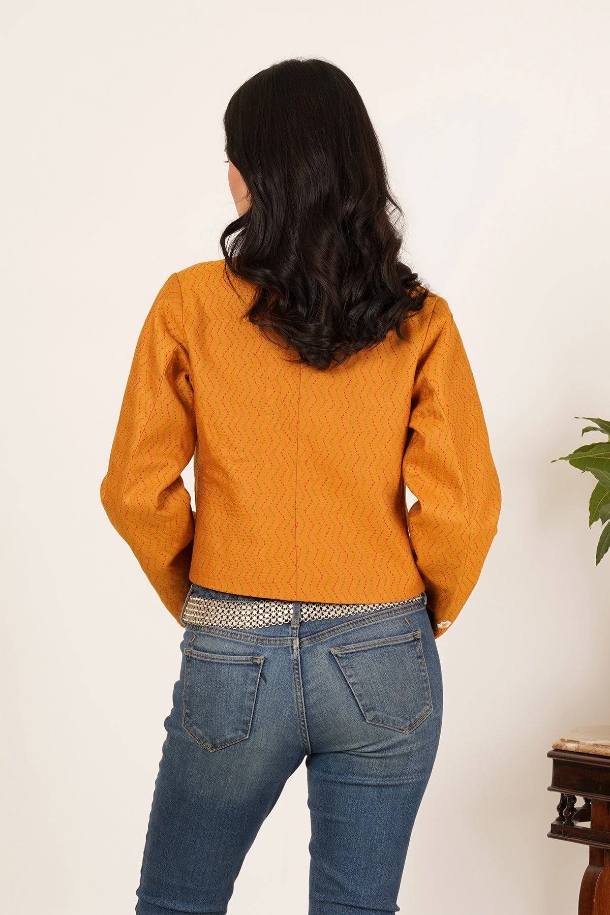 Orange Kantha Short Jacket