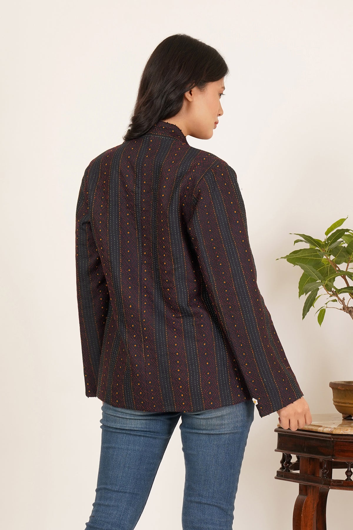 Kantha & Ikat Reversible Short Jacket