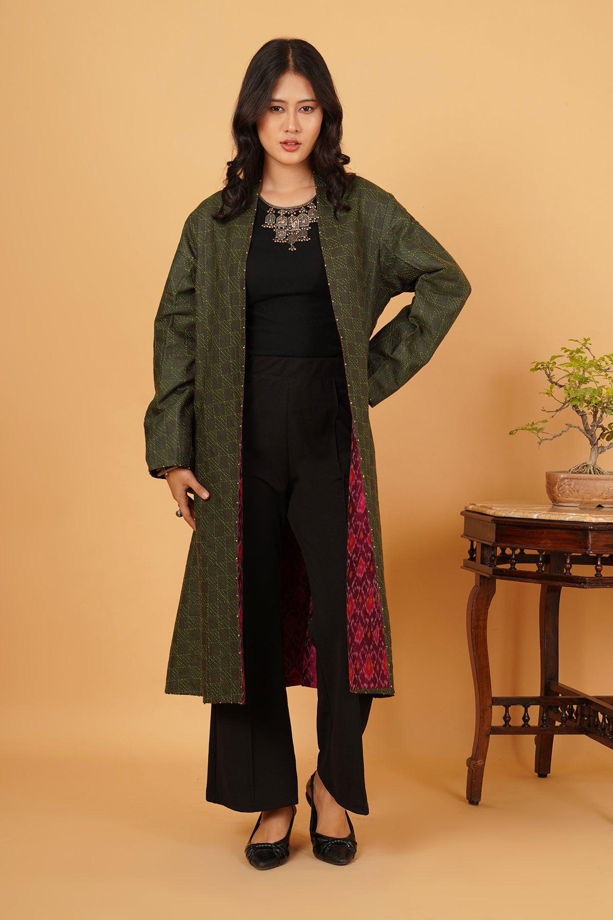 Kantha & Ikat Reversible Jacket