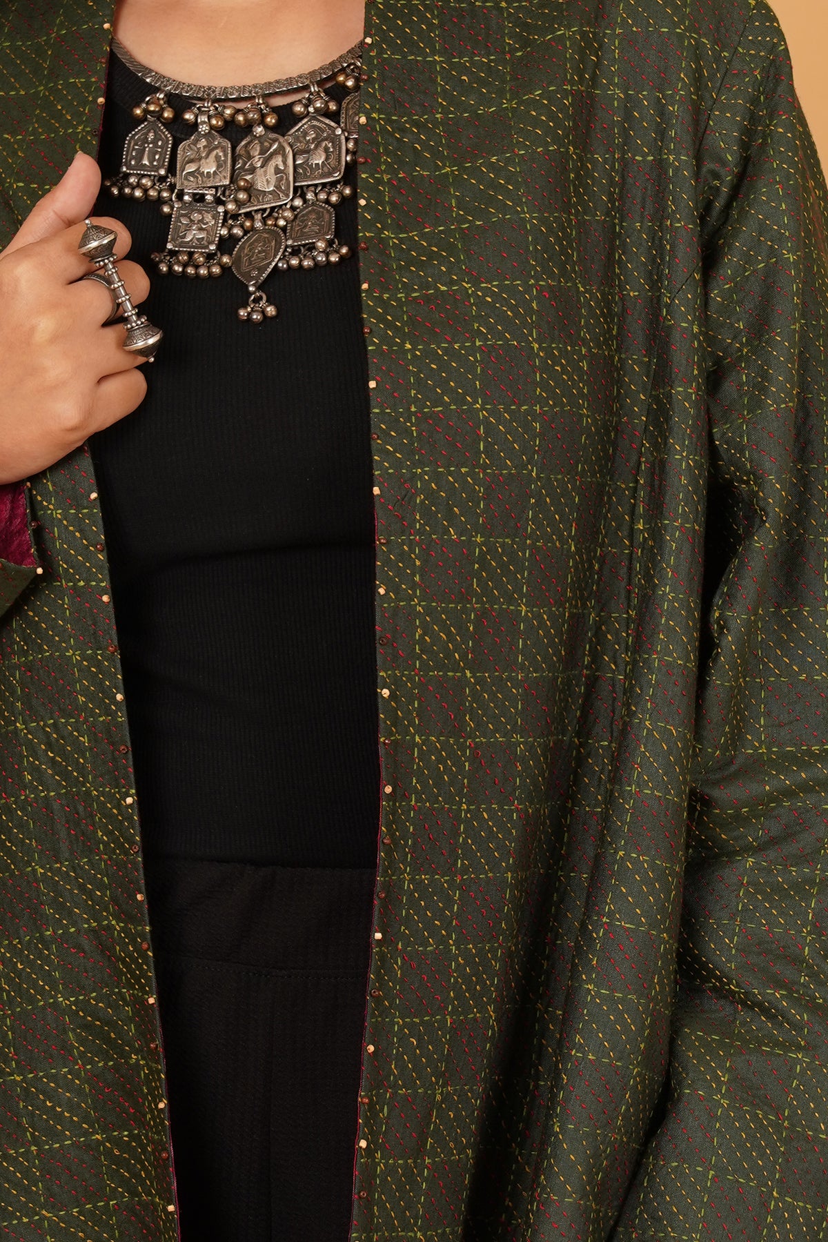 Kantha & Ikat Reversible Jacket