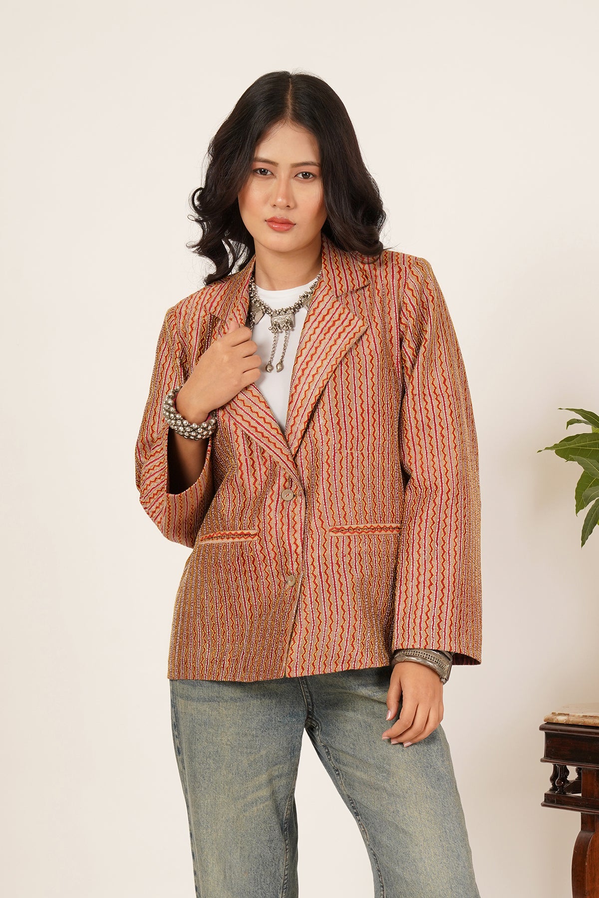 Multicolour Kantha Blazer