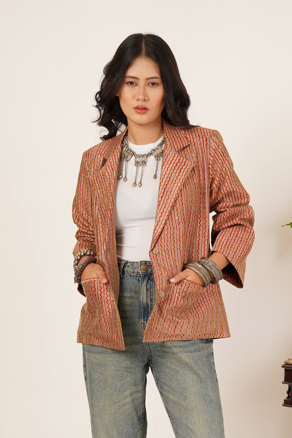 Multicolour Kantha Blazer