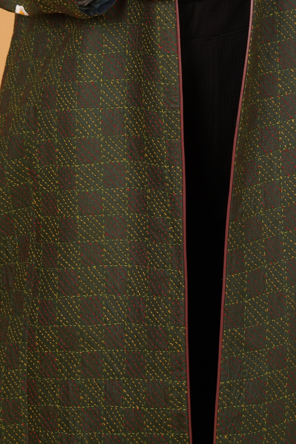 Green Kantha Reversible Jacket