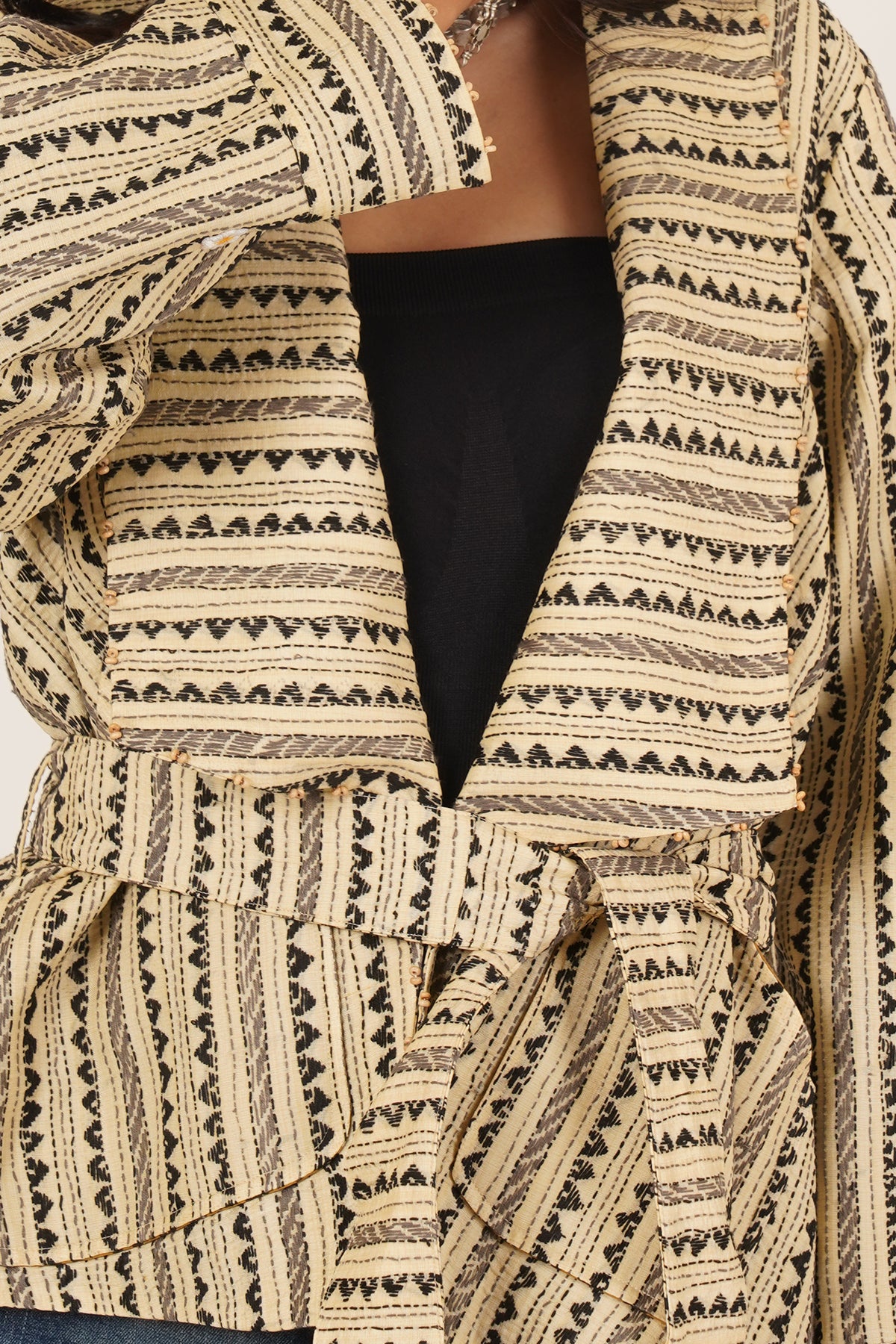 Kantha Short Jacket (Cream)