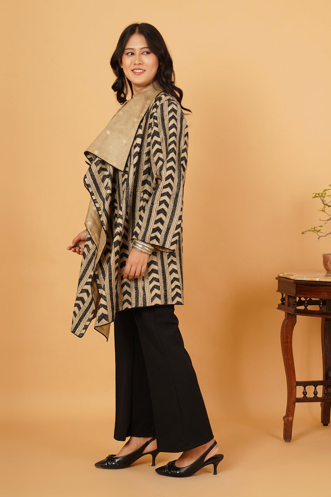 Kantha & Chanderi Reversible Overlay