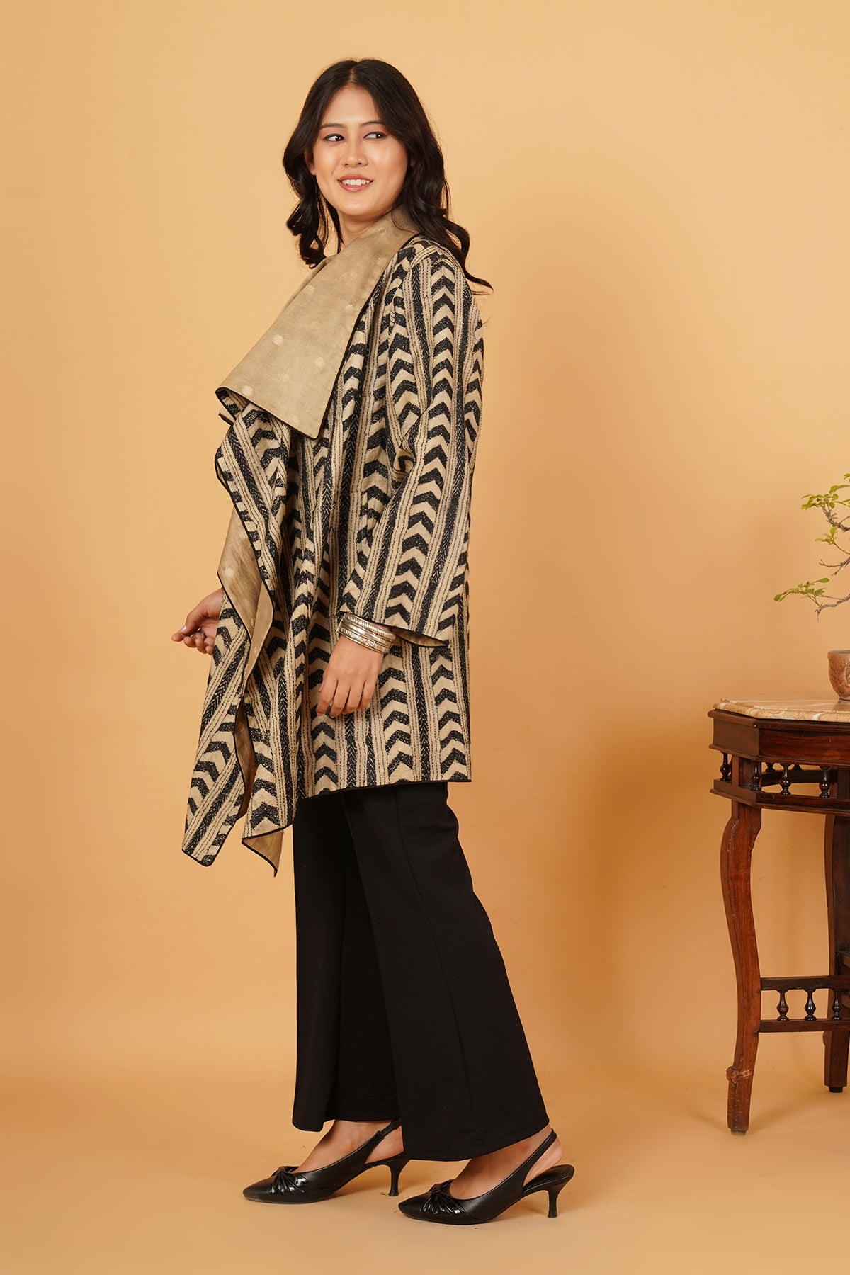 Kantha & Chanderi Reversible Overlay