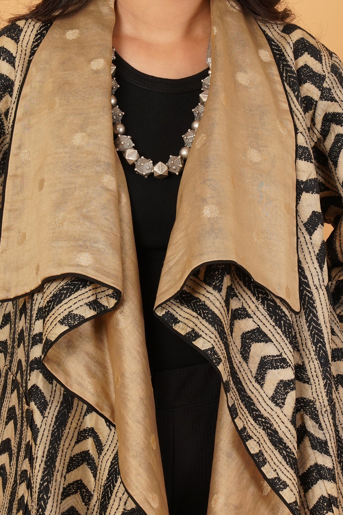 Kantha & Chanderi Reversible Overlay