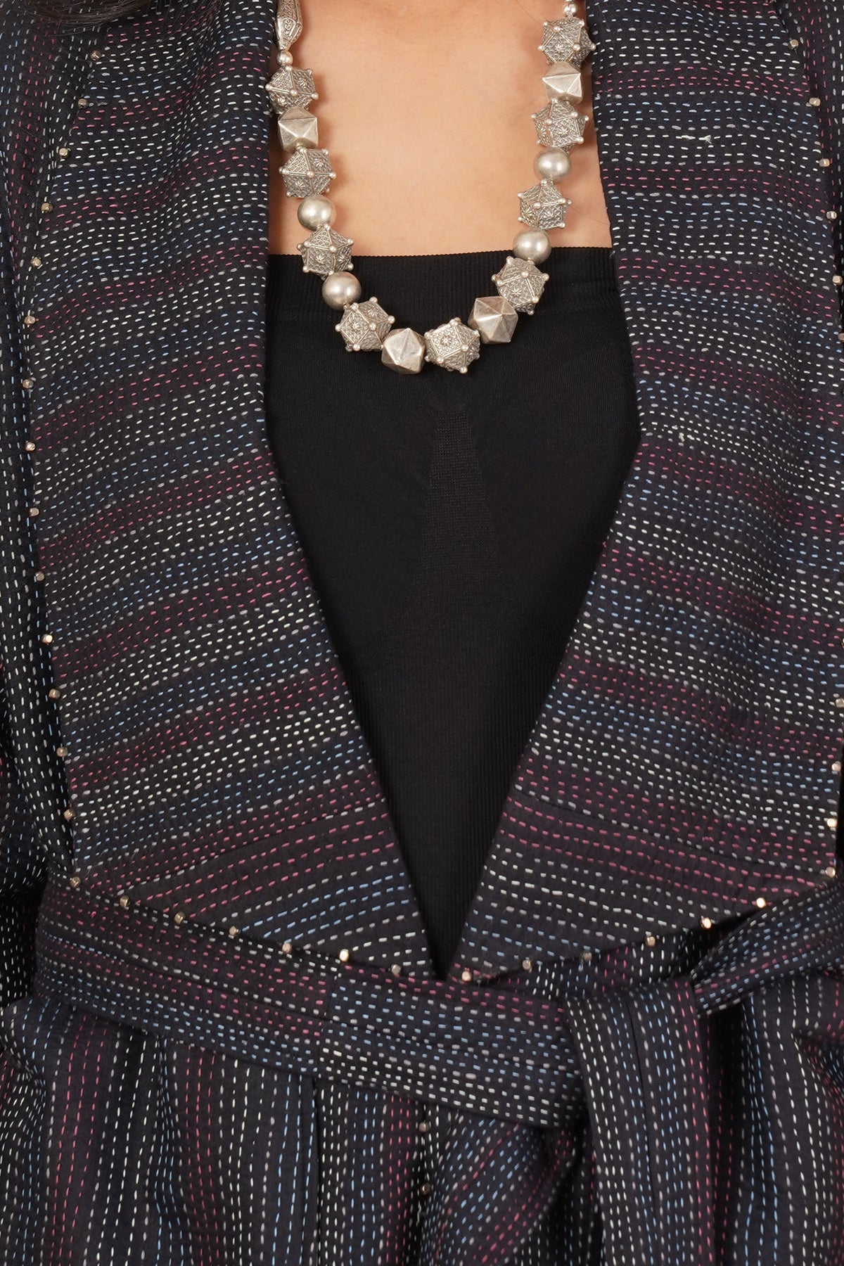 Blue Kantha & Bhujodi Short Jacket