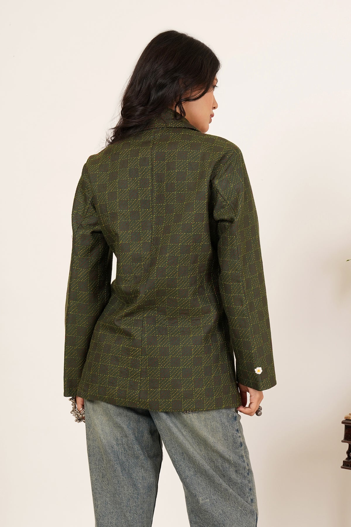 Green Kantha Medium Jacket