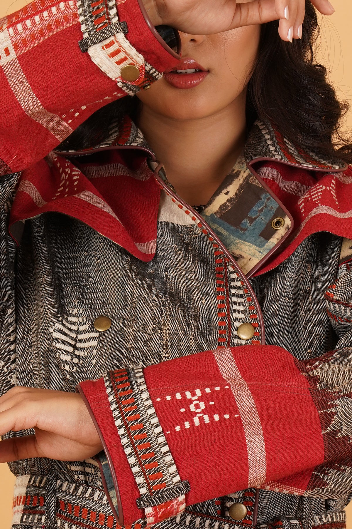 Grey Kotpad Silk Trenchcoat Jacket