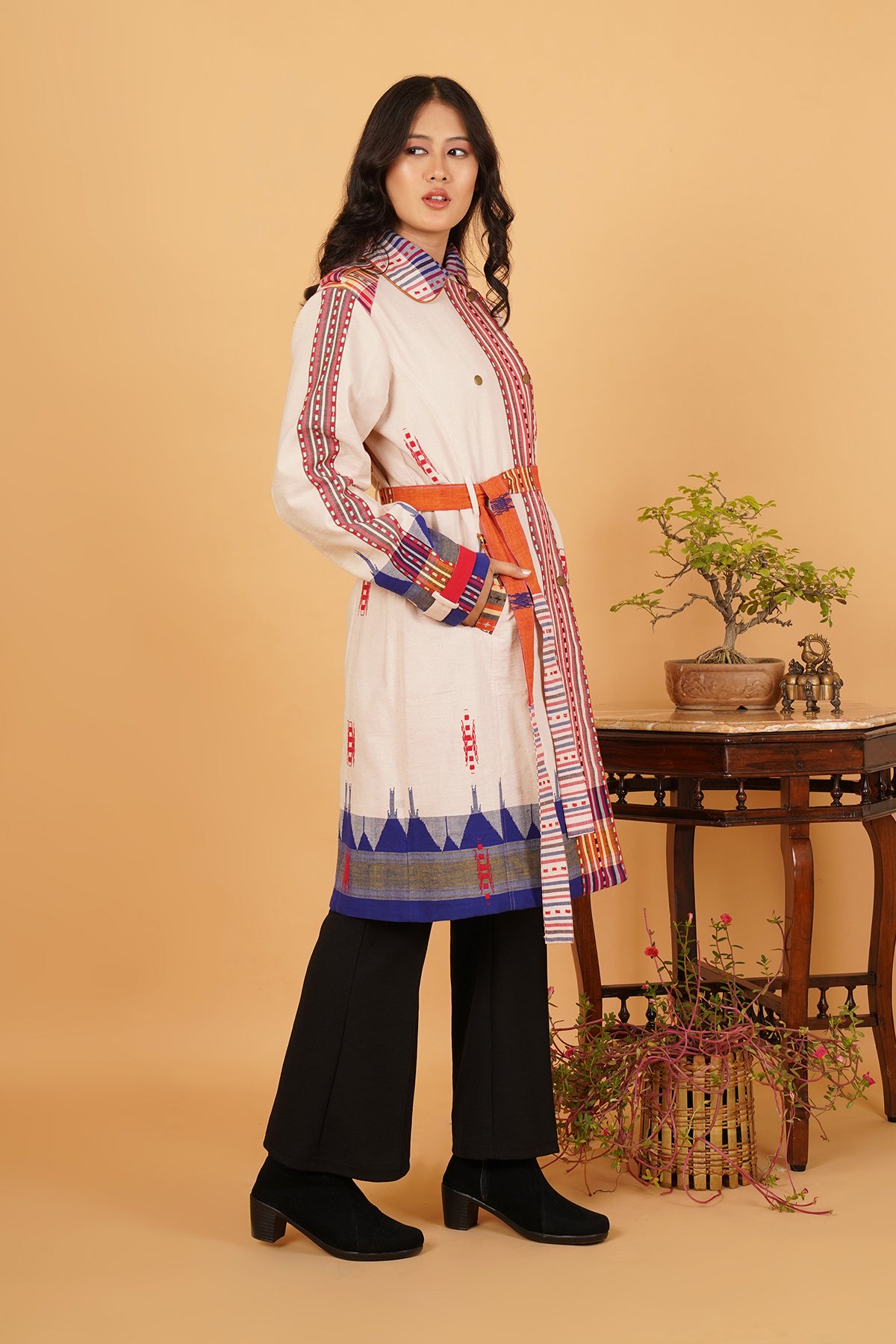 Multicolour Kotpad Trenchcoat