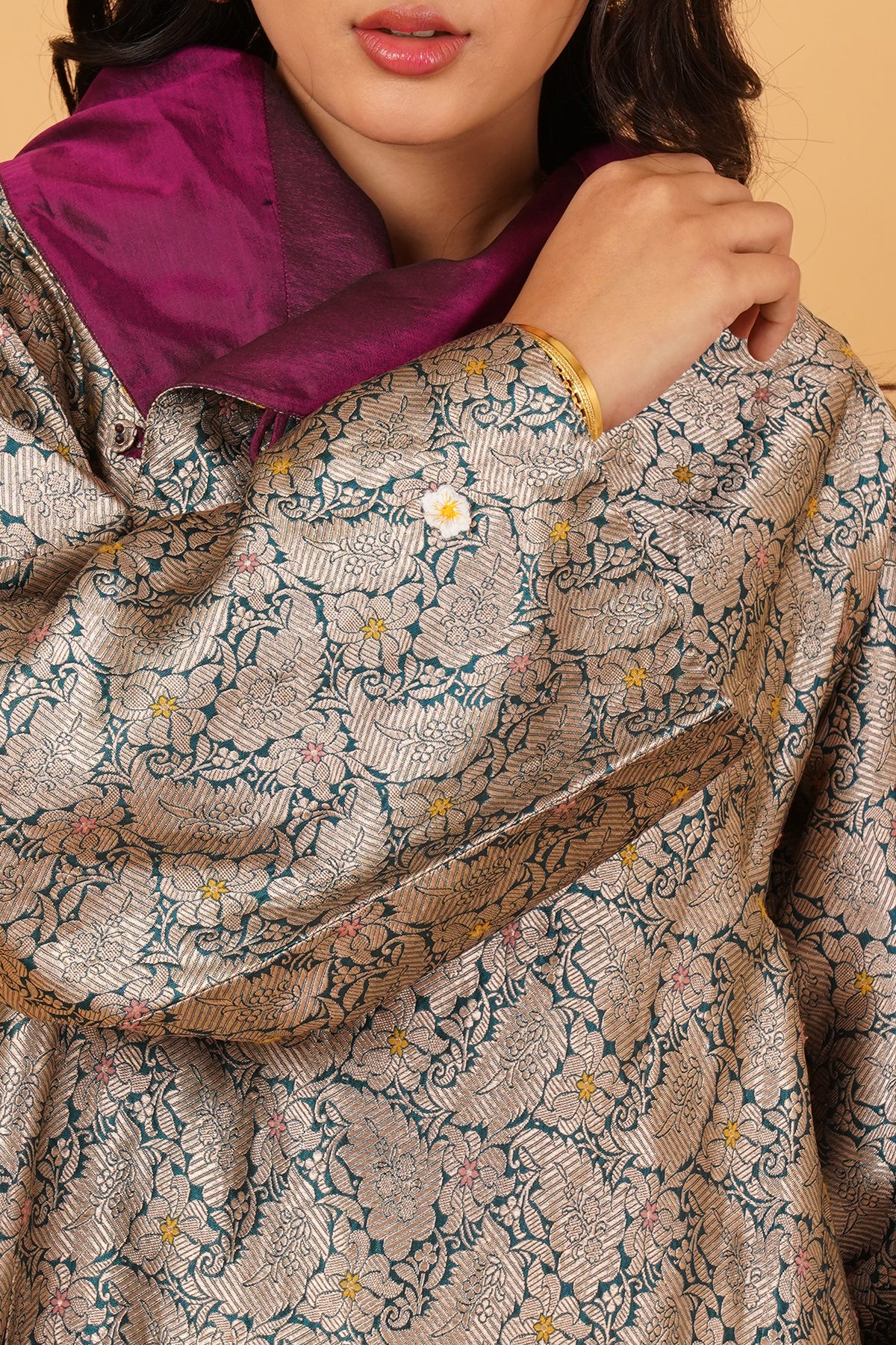 Banarsi Brocade & Silk Reversible Cape