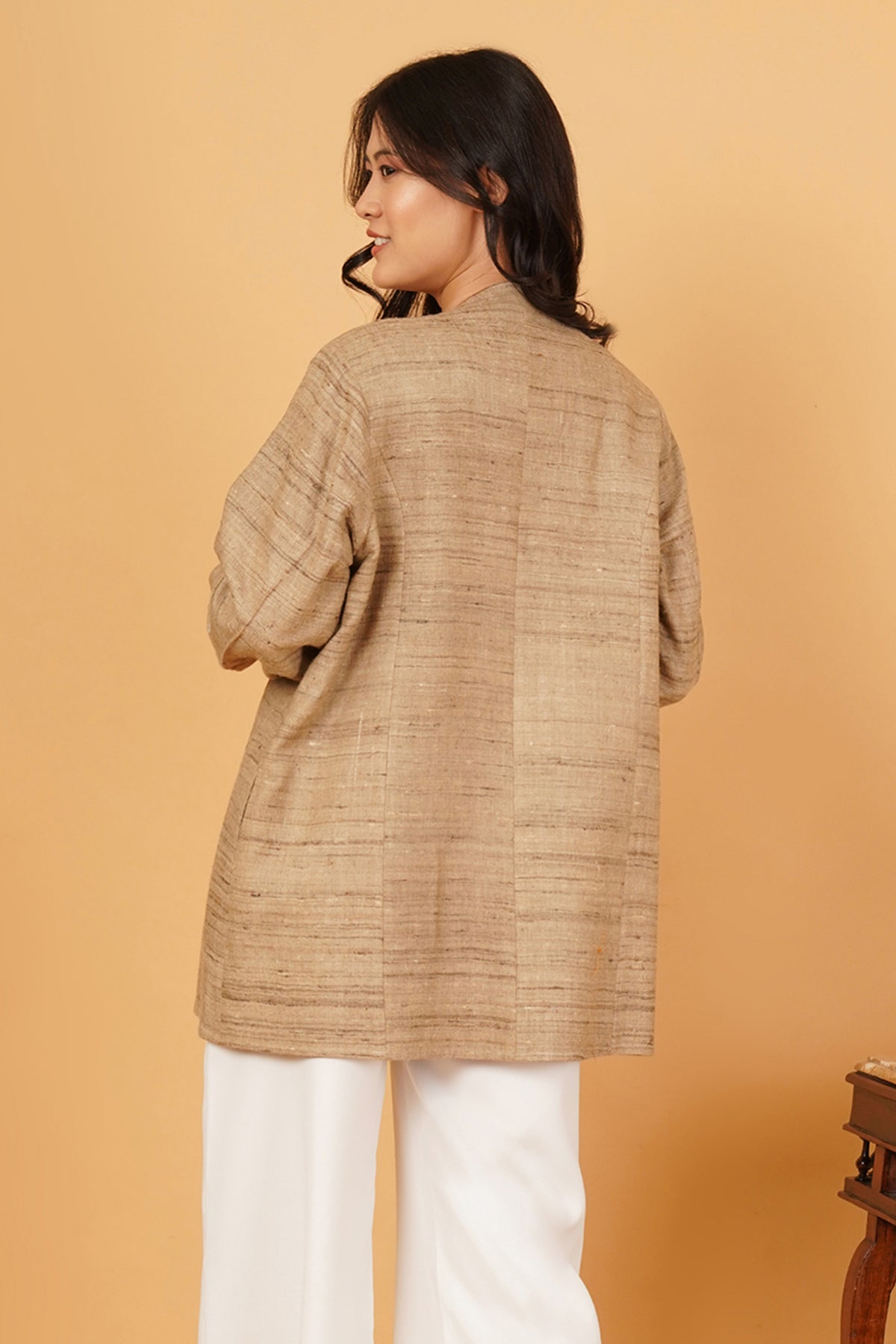 Tussar Silk & Wool Reversible Jacket