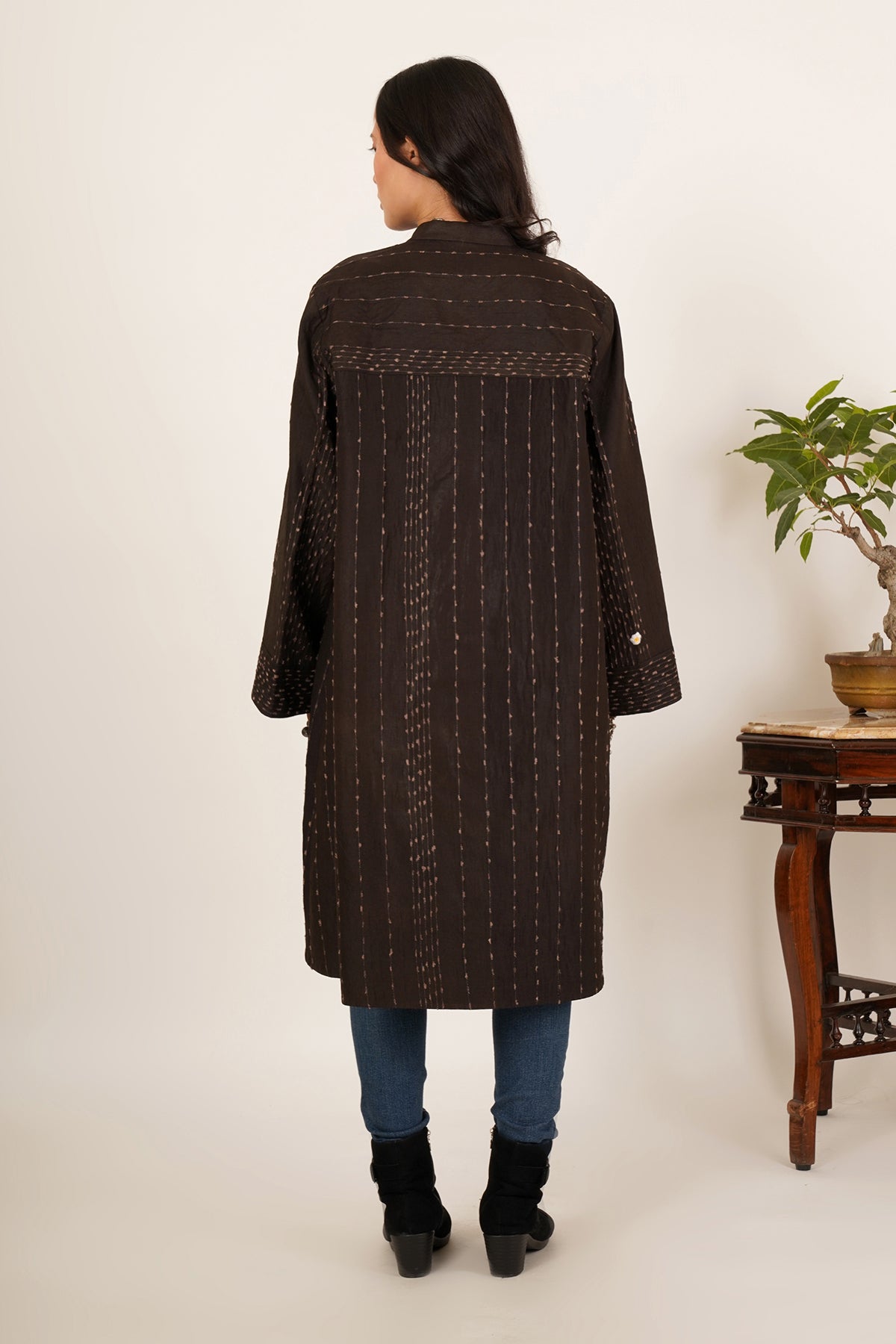 Tussar Silk & Wool Reversible Jacket