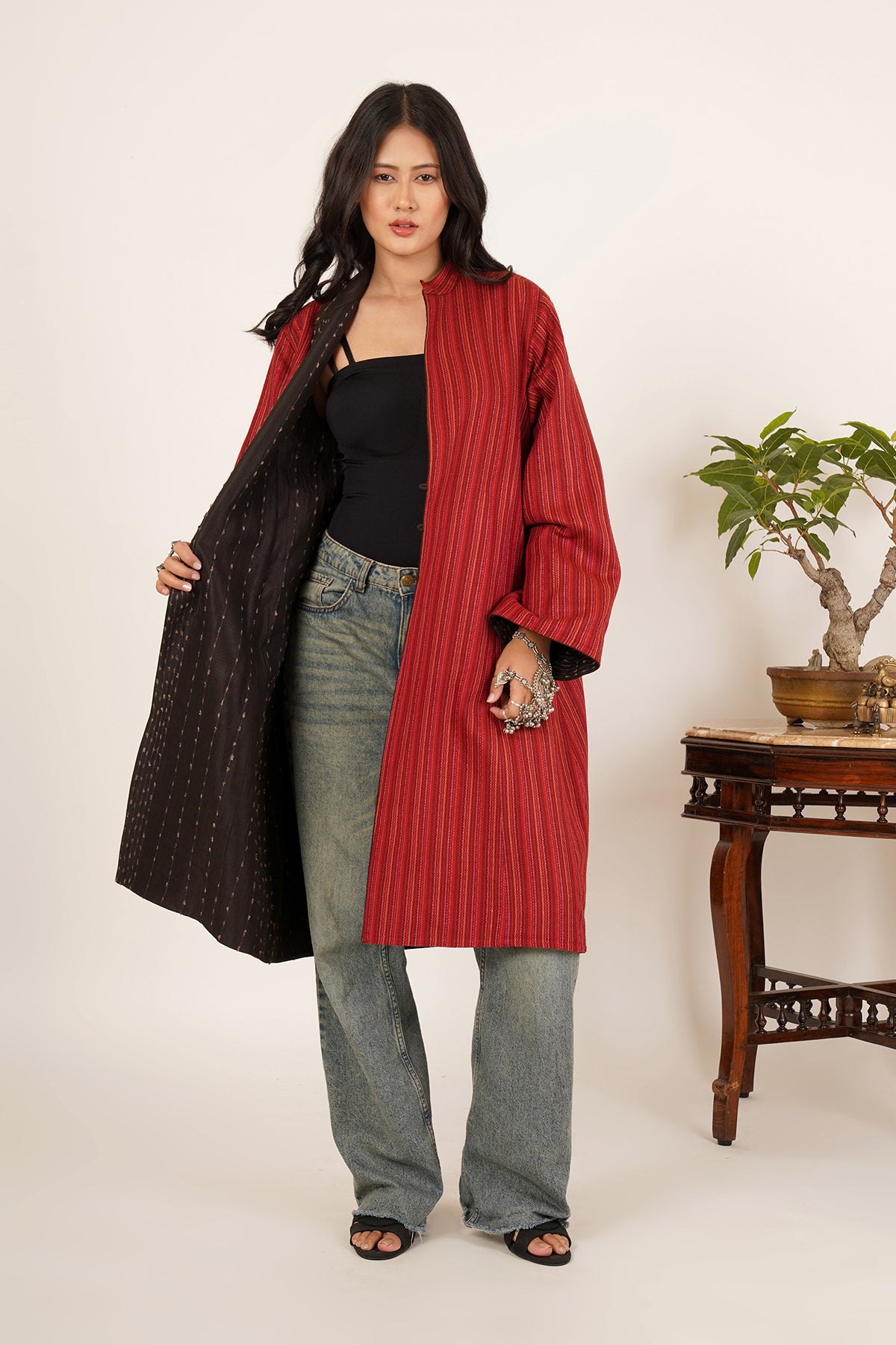 Tussar Silk & Wool Reversible Jacket