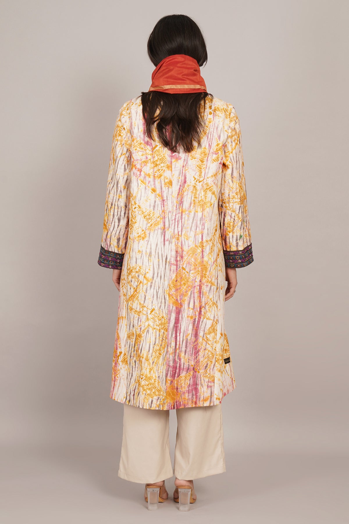 Multi Colour Shiburi Ikat Cotton Long Jacket