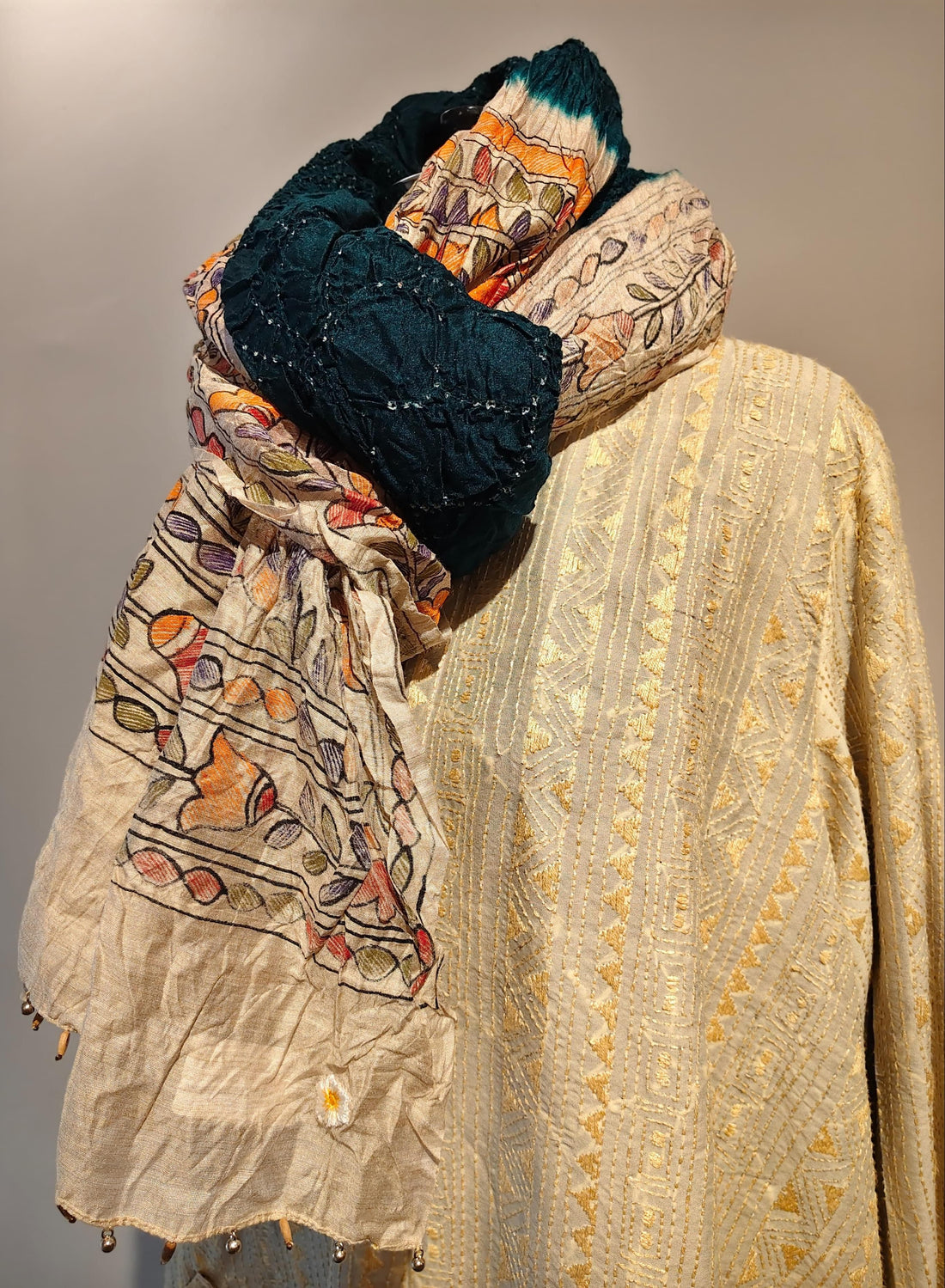 Rai Bandani & Kalamkari Dupatta
