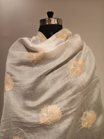 White Chikankari Dupatta