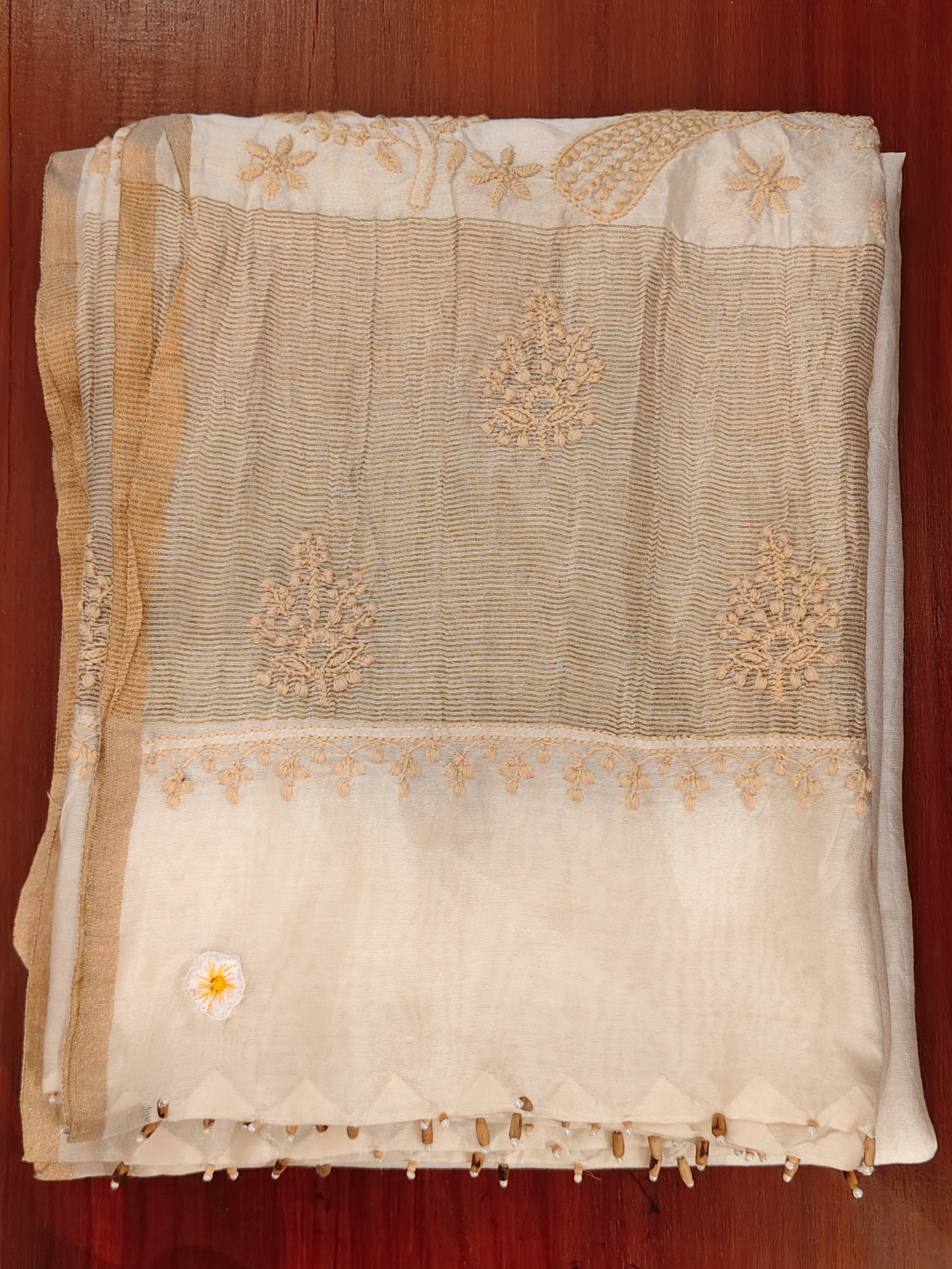 White Chikankari Dupatta