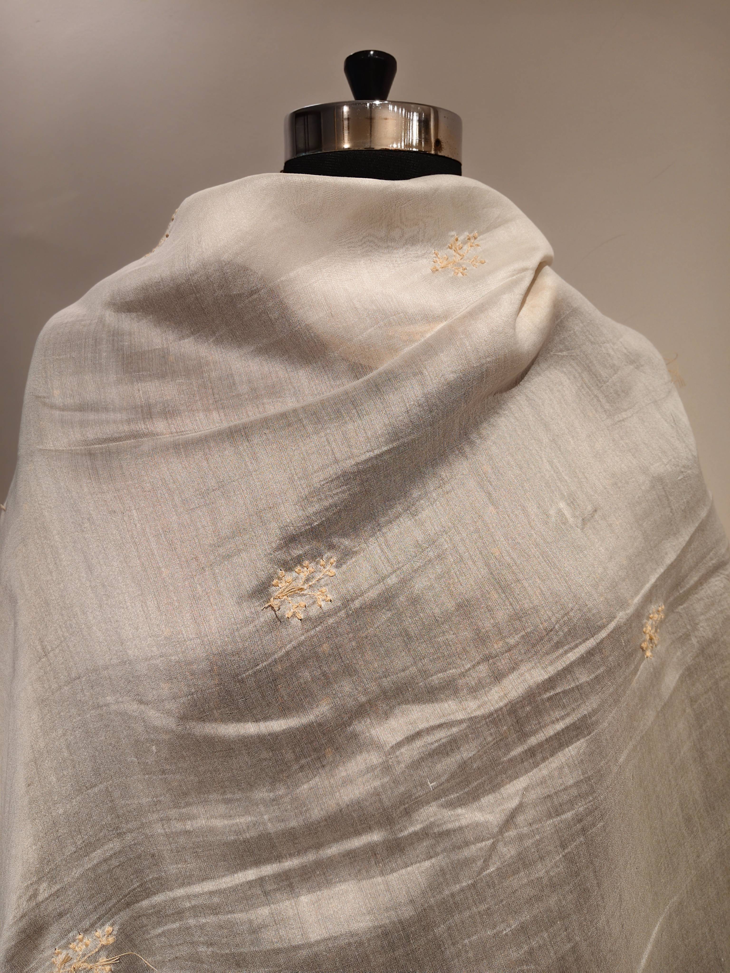 White Chikankari Dupatta
