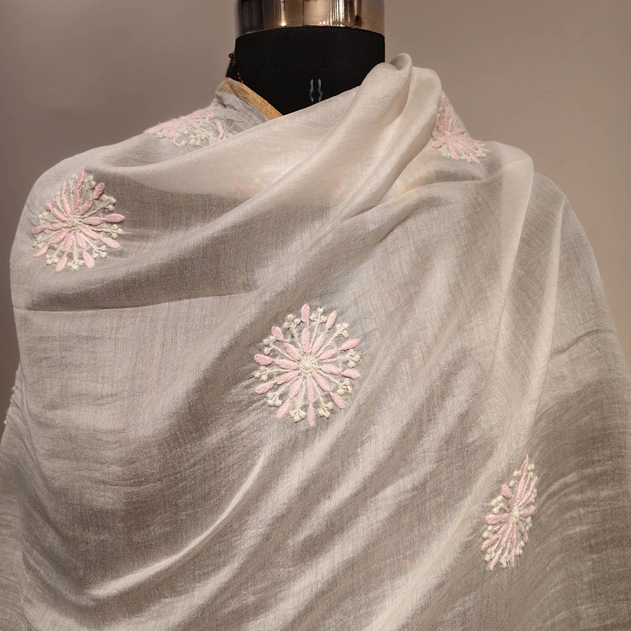 White Chikankari Dupatta