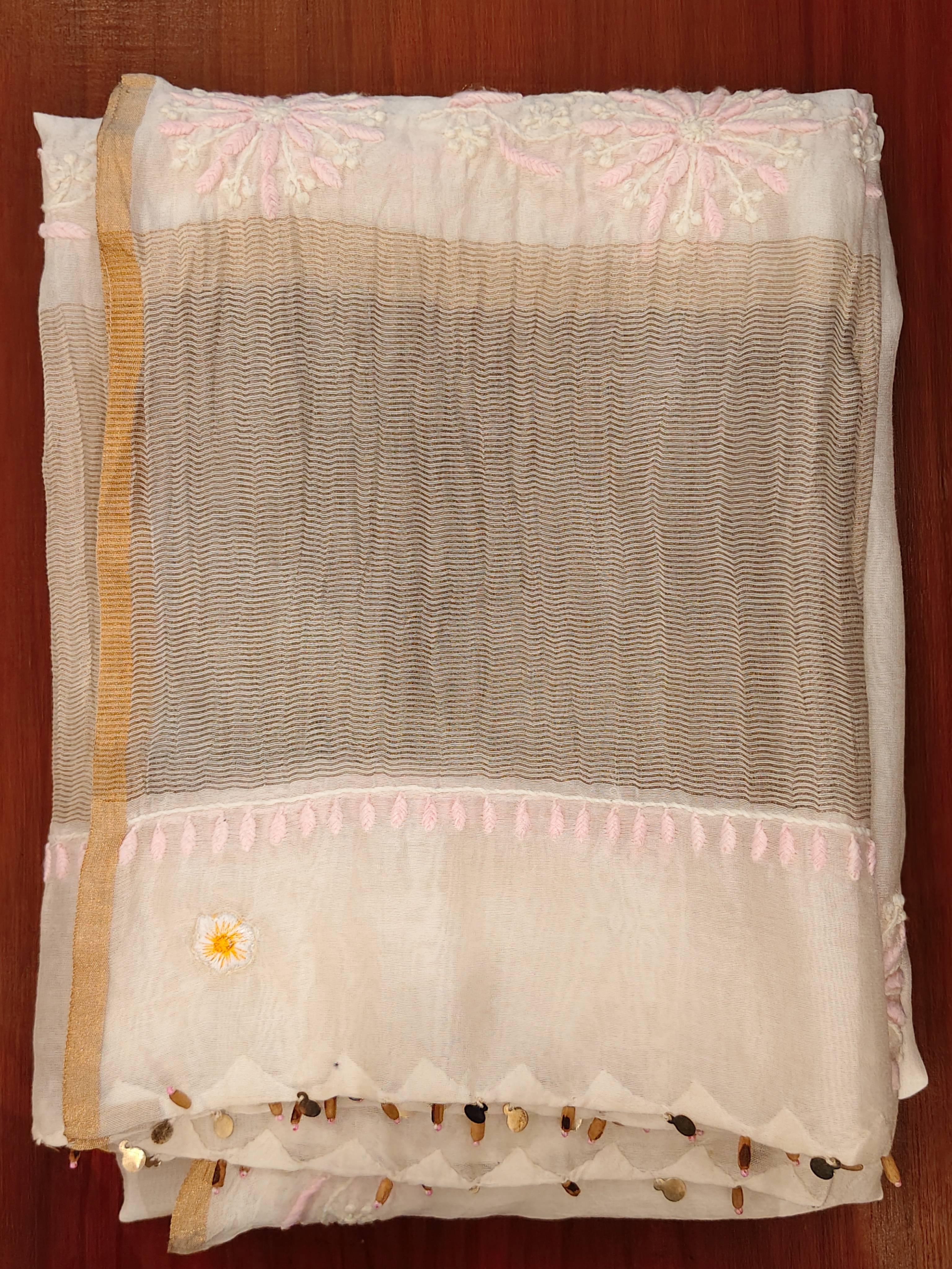 White Chikankari Dupatta